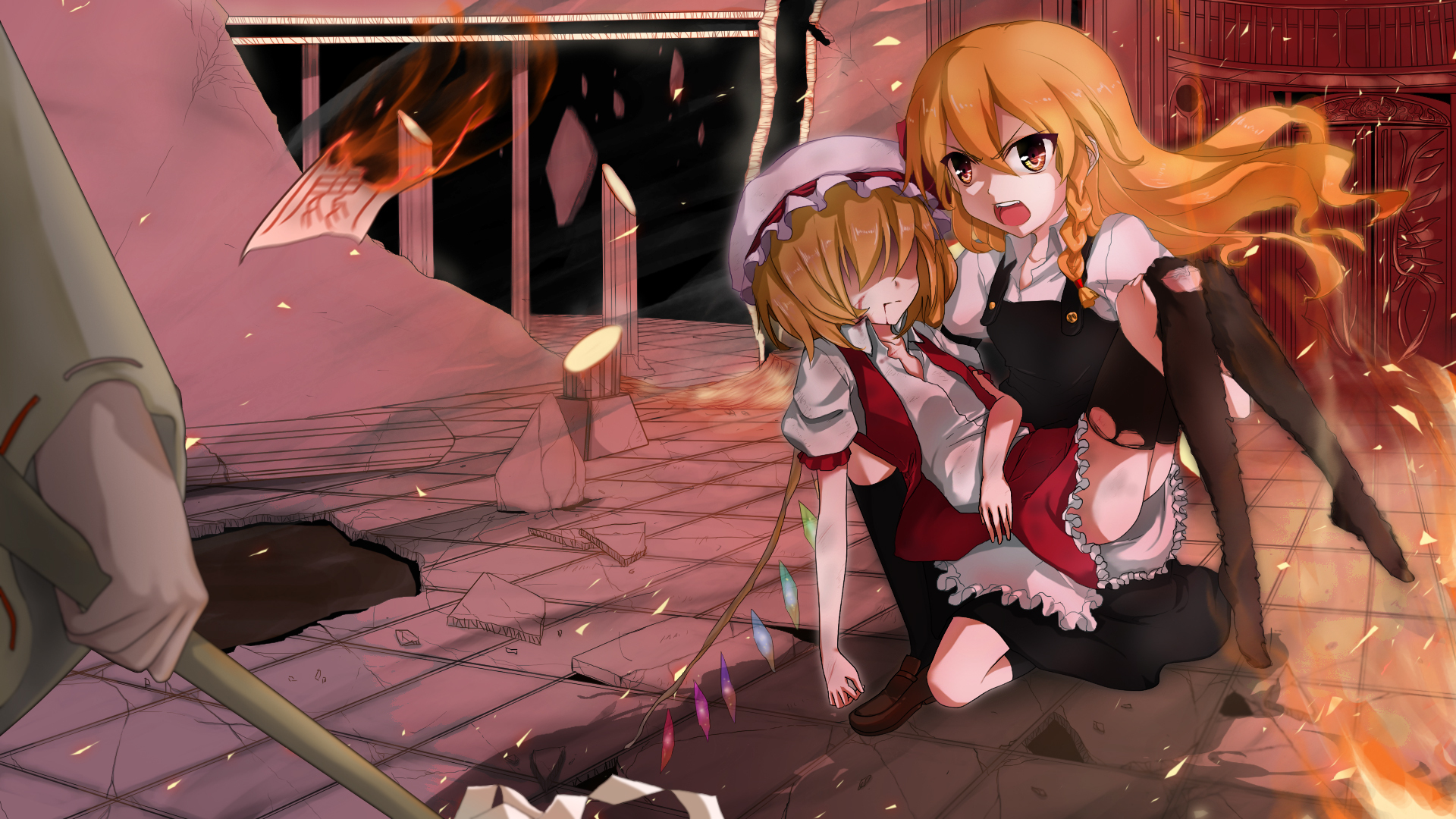 Free download wallpaper Anime, Flandre Scarlet, Touhou, Reimu Hakurei, Marisa Kirisame on your PC desktop