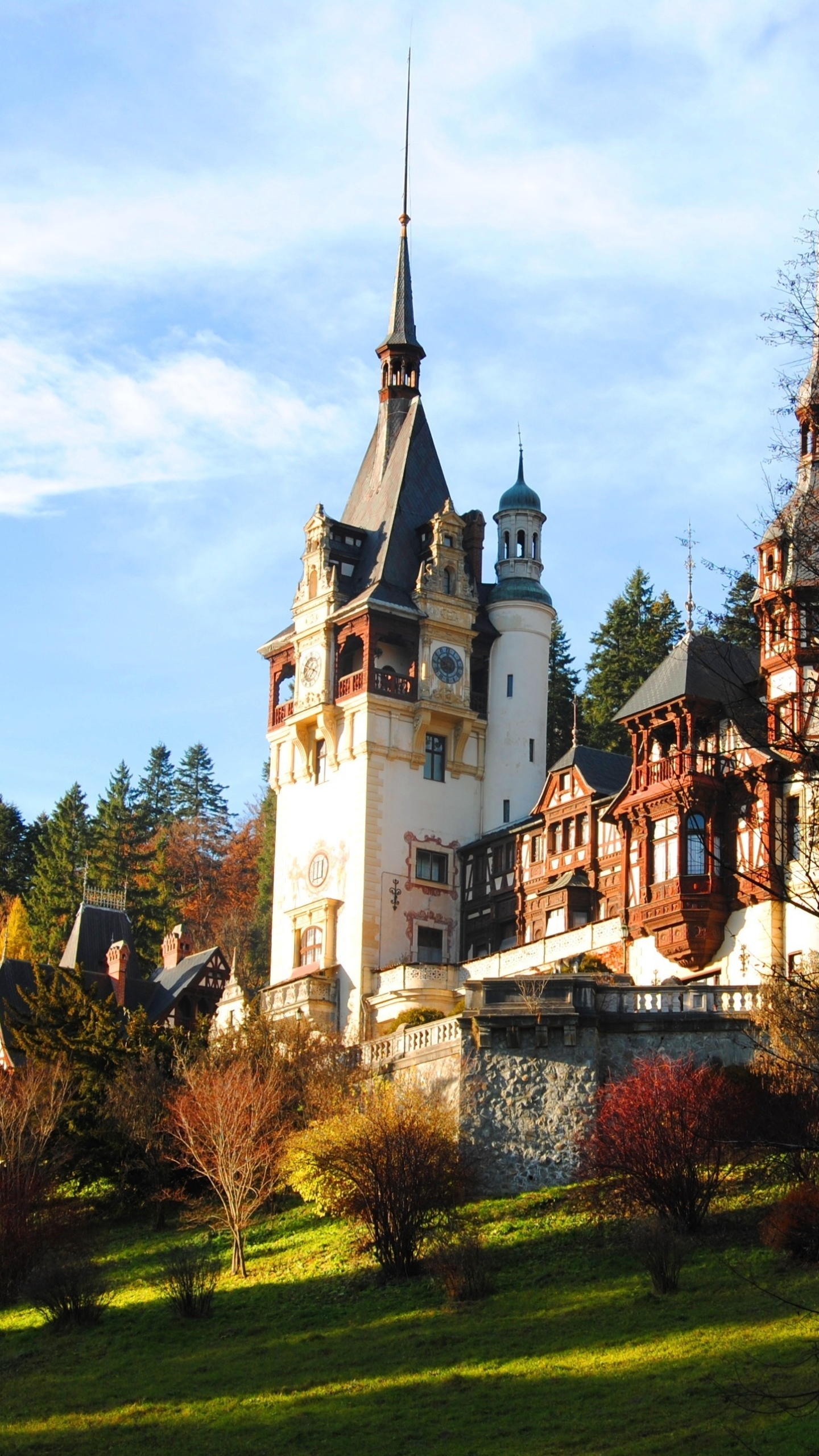Download mobile wallpaper Architecture, Castles, Romania, Man Made, Castle, Peles Castle for free.