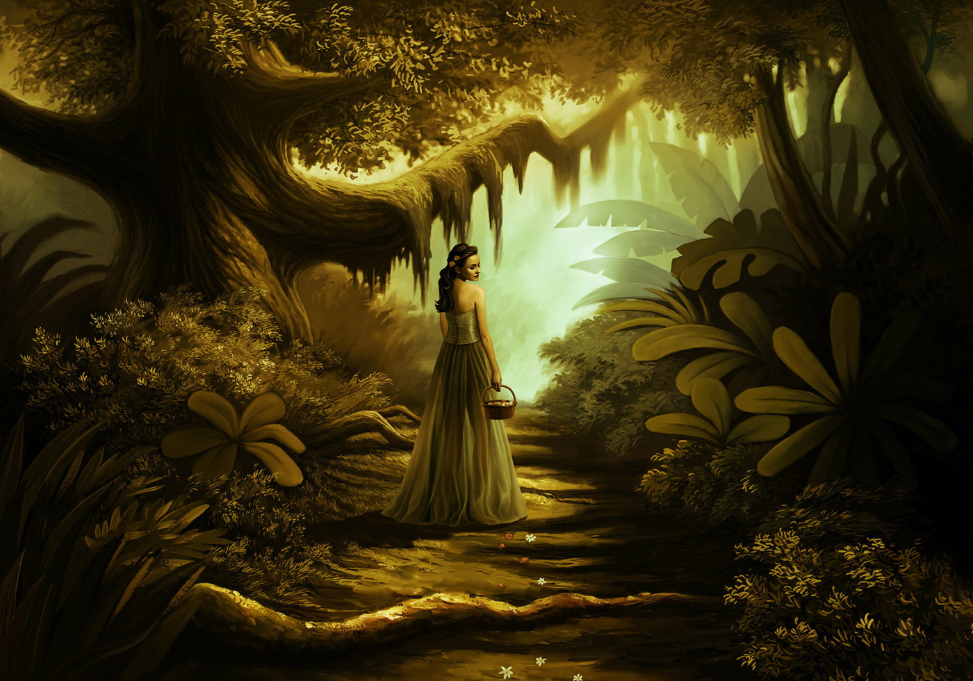 Download mobile wallpaper Women, Fantasy, Forest for free.