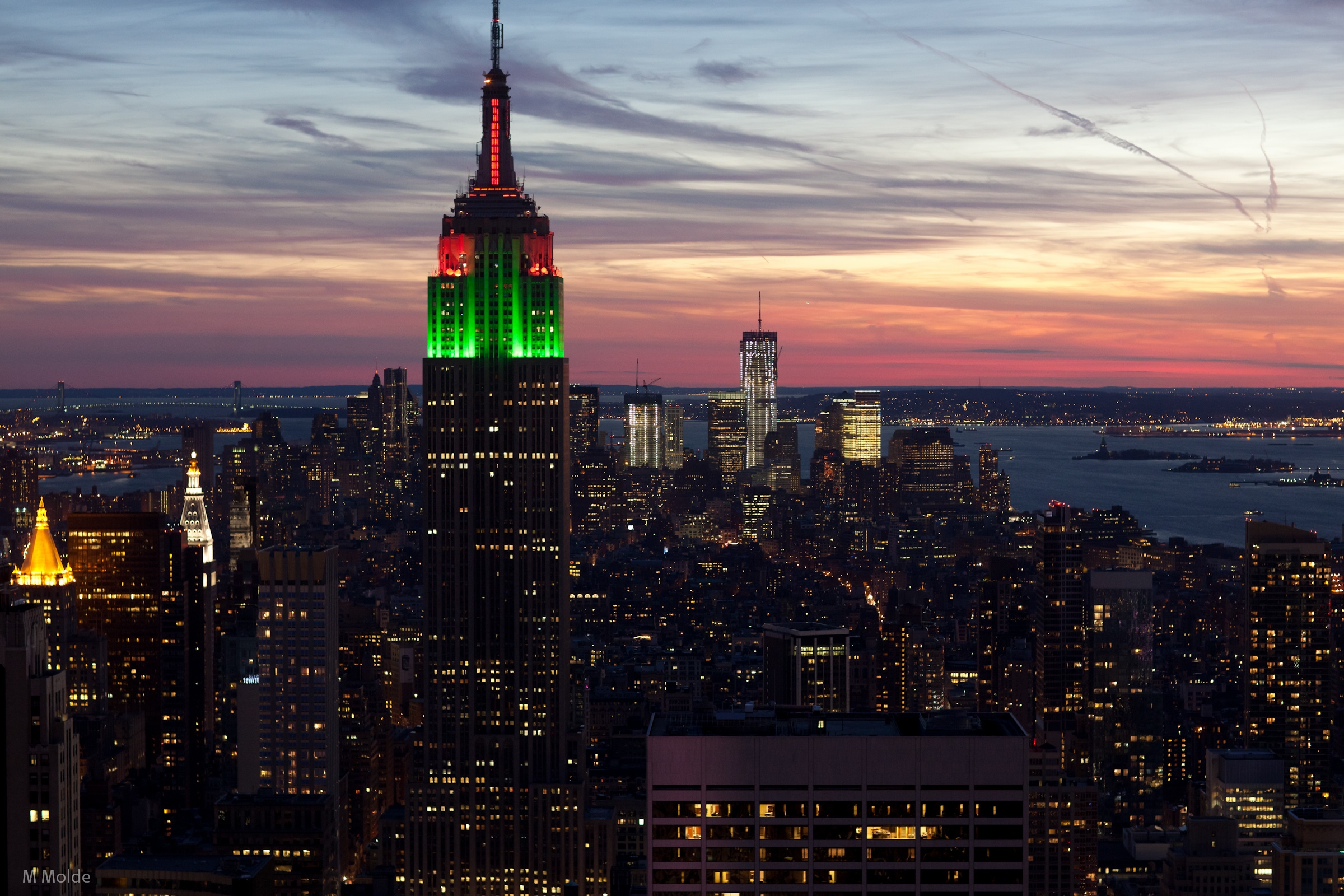 Handy-Wallpaper Städte, Stadt, Empire State Building, Sunset, New York kostenlos herunterladen.