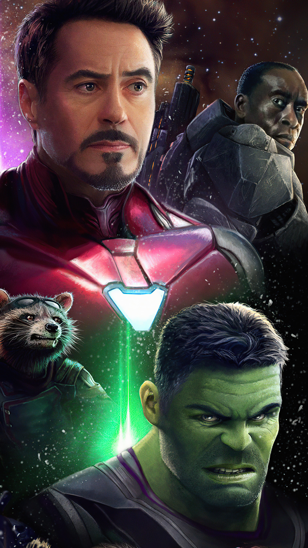 Download mobile wallpaper Hulk, Iron Man, Movie, The Avengers, War Machine, Rocket Raccoon, Avengers Endgame for free.