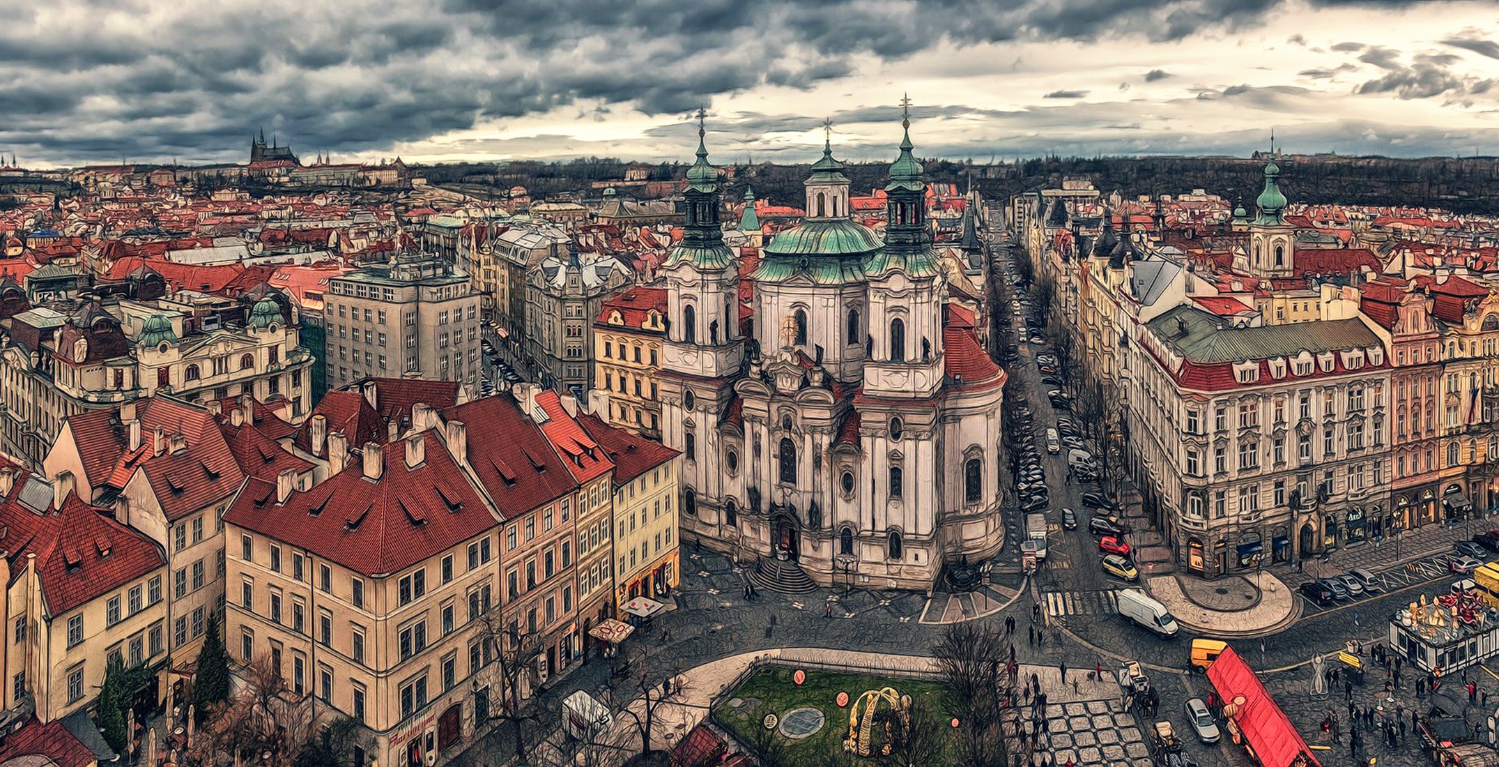Скачать картинку Города, Город, Здание, Городской Пейзаж, Улица, Прага, Чехия, Сделано Человеком в телефон бесплатно.