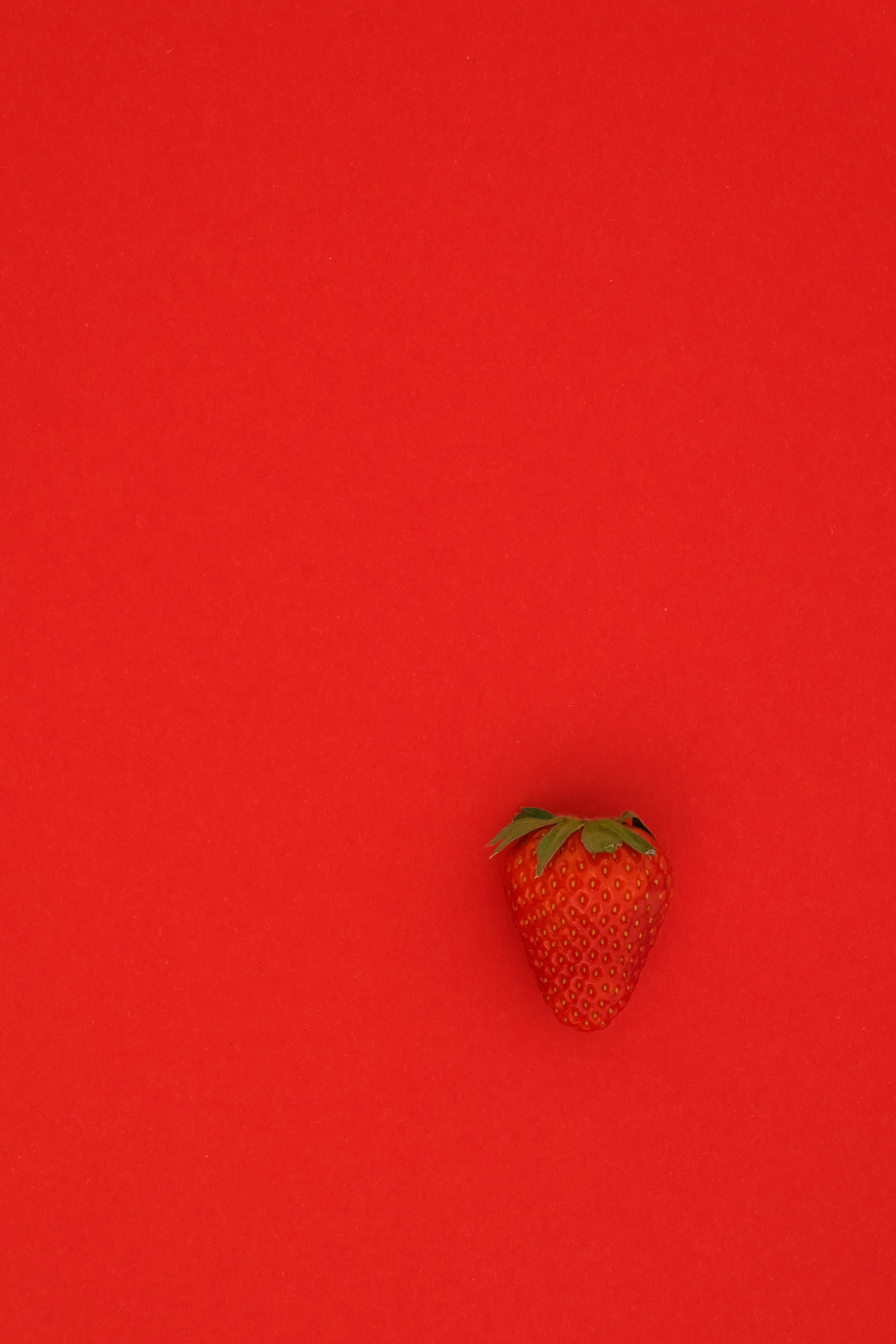 strawberry, red background, berry, food Smartphone Background