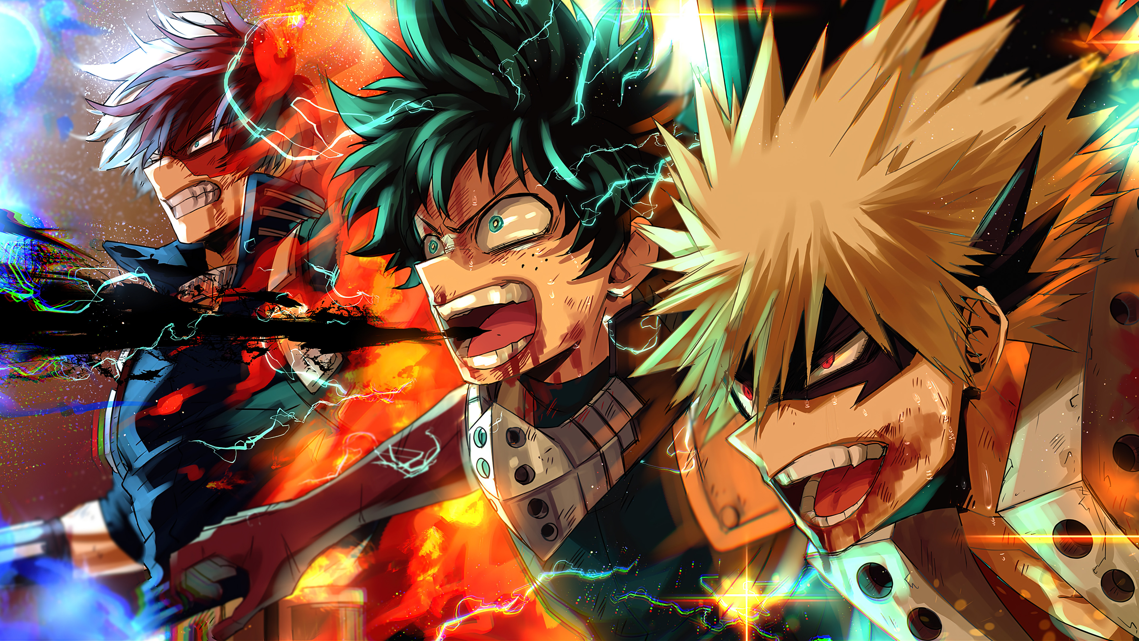 Download mobile wallpaper Anime, Izuku Midoriya, Shoto Todoroki, Katsuki Bakugou, My Hero Academia for free.