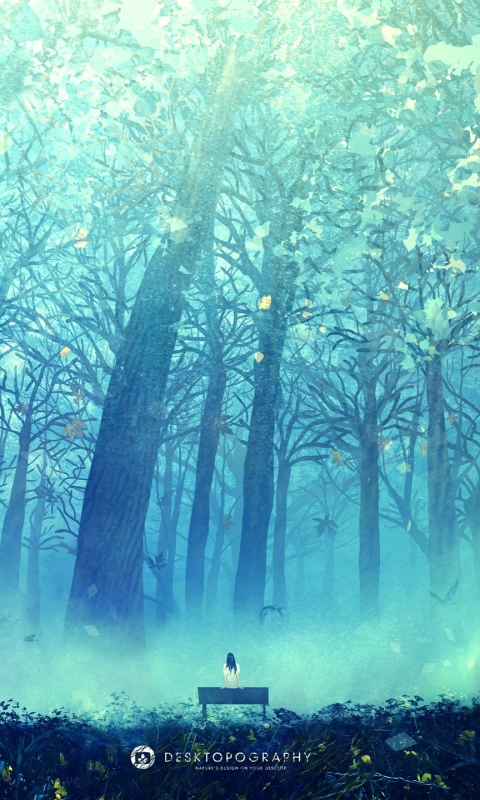 Download mobile wallpaper Forest, Tree, Artistic, Desktopography for free.