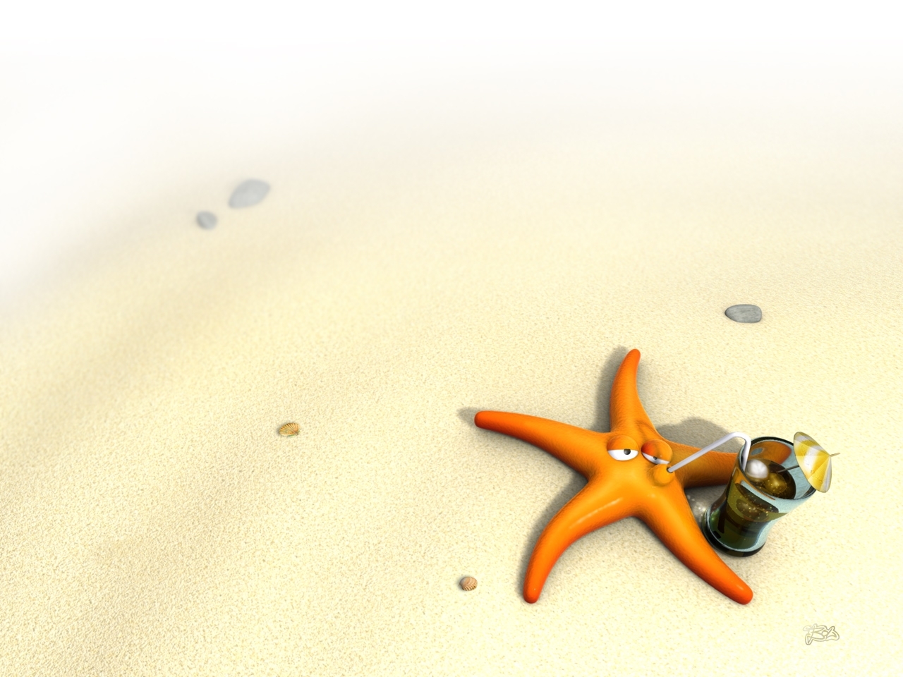 27087 скачать обои морские звезды, фон, юмор, пляж, песок, желтые - заставки и картинки бесплатно