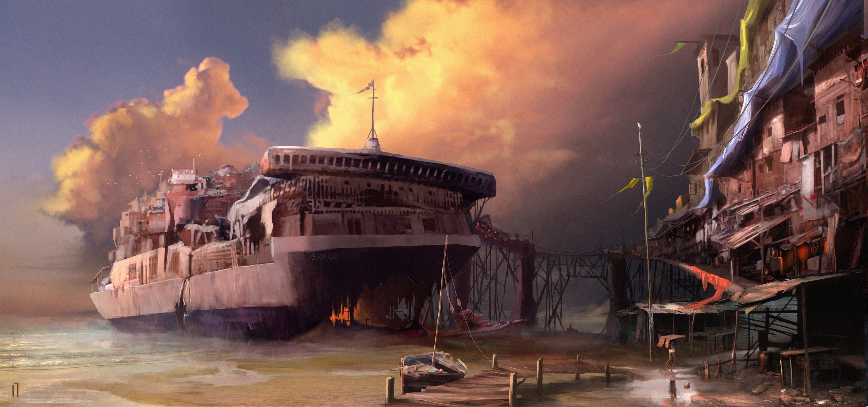 Free download wallpaper Sci Fi, Cruise Ship, Post Apocalyptic on your PC desktop