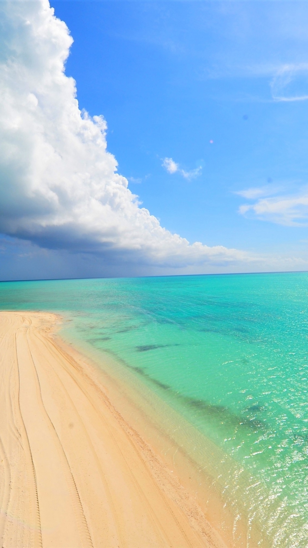 Download mobile wallpaper Sea, Beach, Sand, Horizon, Ocean, Tropical, Cloud, Photography for free.