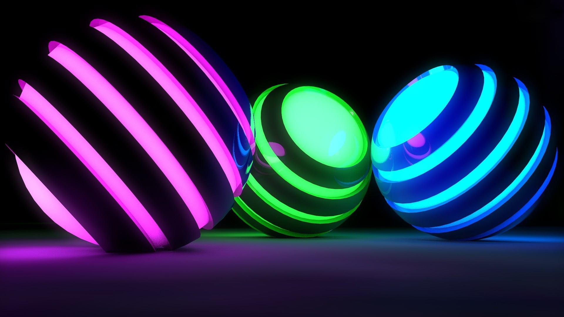 Free download wallpaper Abstract, 3D, Neon, Ball, Cgi on your PC desktop