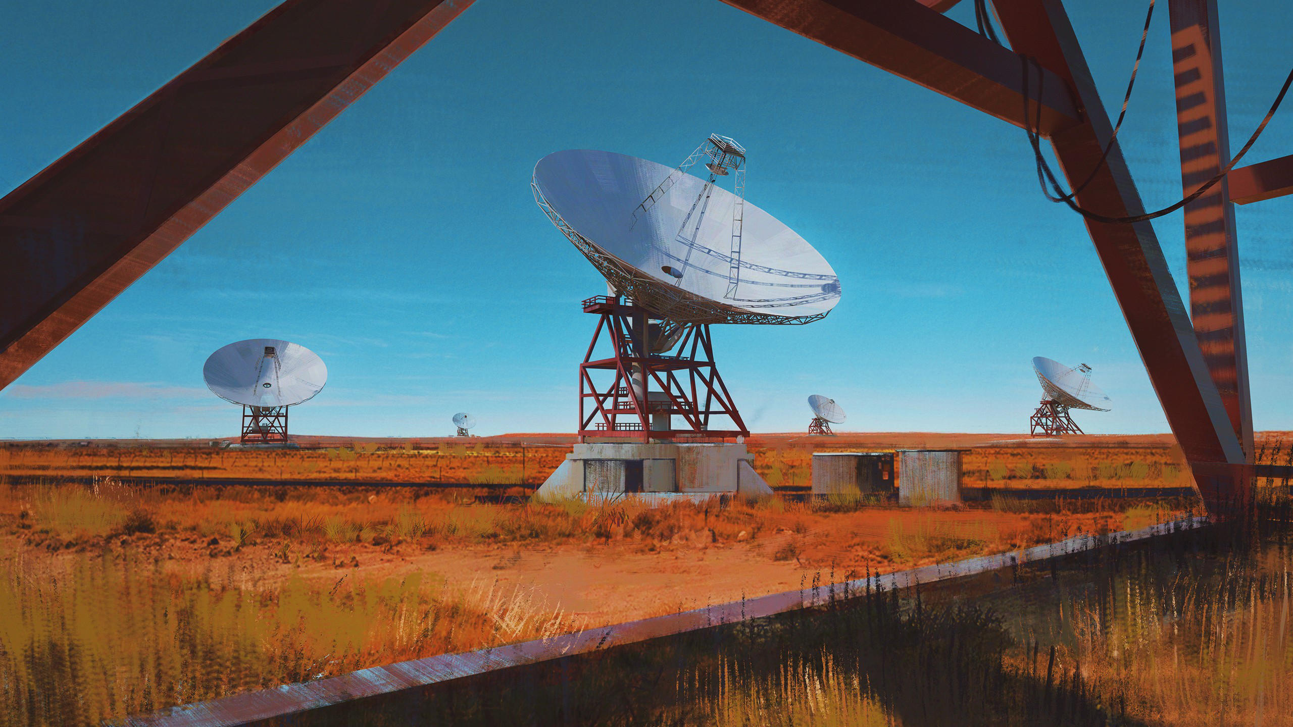 antenna, sci fi, landscape, telescope