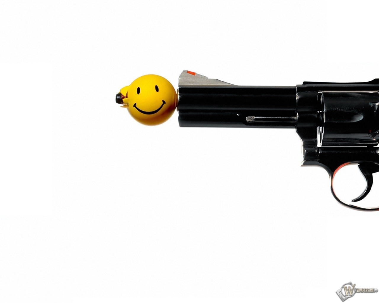 Download mobile wallpaper Weapon, Smiley, Gun, Humor for free.