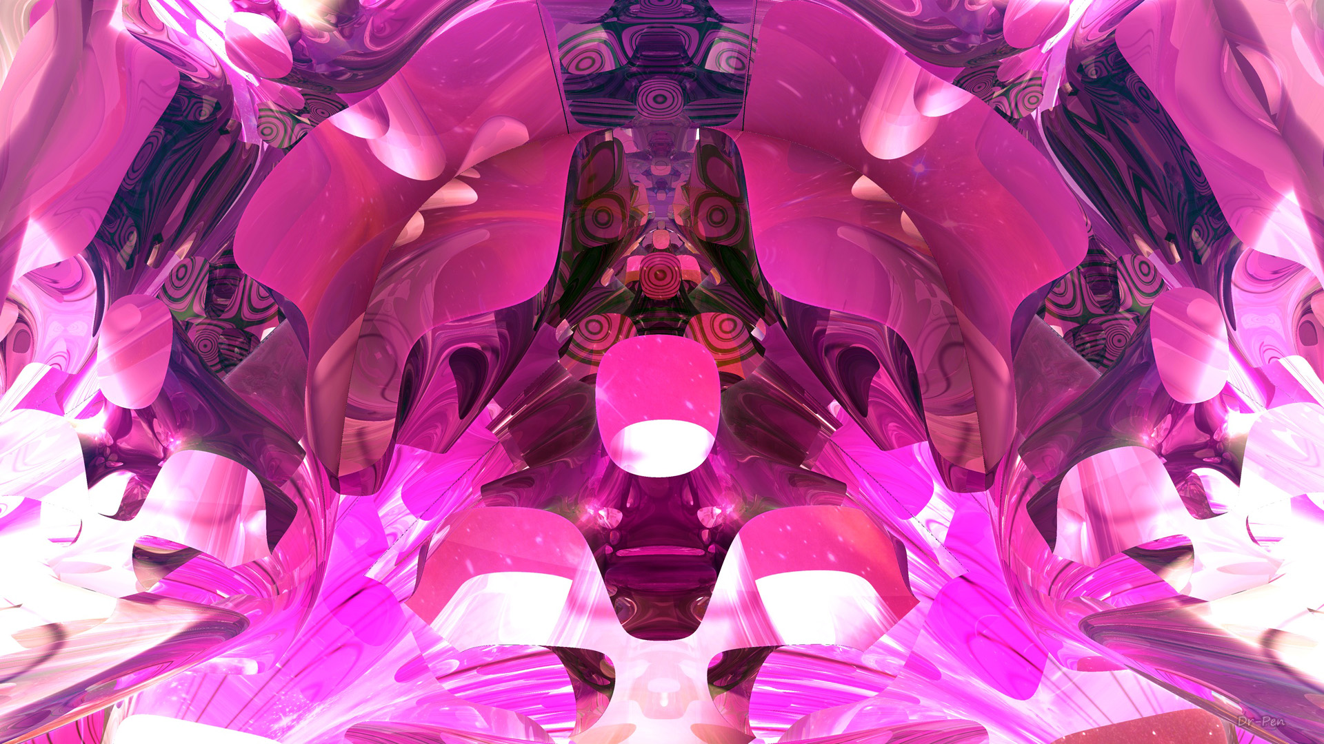 Download mobile wallpaper Abstract, Pink, Bright, 3D, Fractal, Geometry, Cgi, Mandelbulb 3D for free.