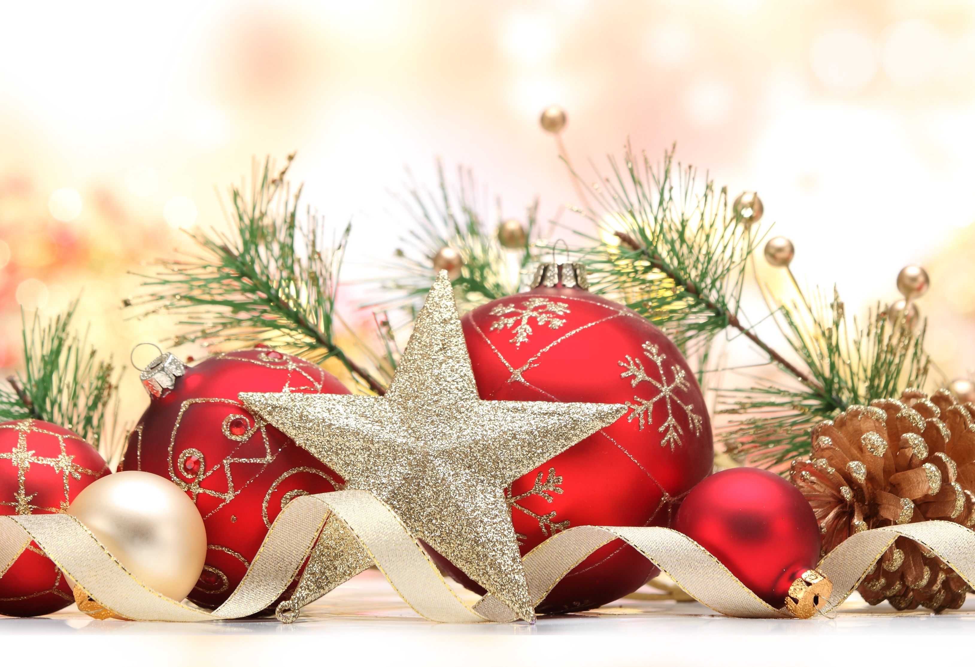 Téléchargez des papiers peints mobile Noël, Vacances, Babiole, Décoration, Doré, Etoile gratuitement.