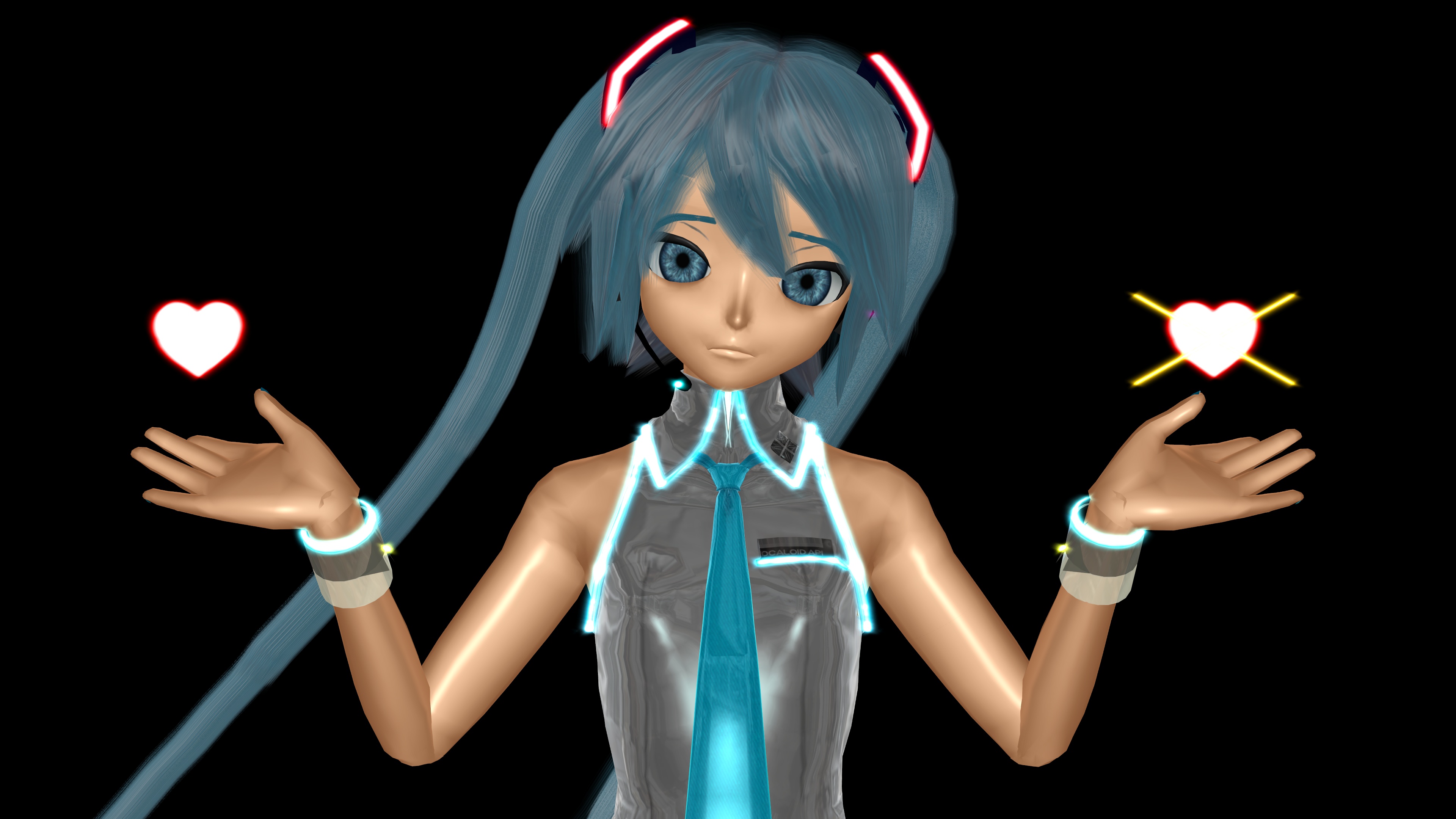 Descarga gratis la imagen Vocaloid, Ojos Azules, Animado, Pelo Azul, Parejas, Hatsune Miku en el escritorio de tu PC