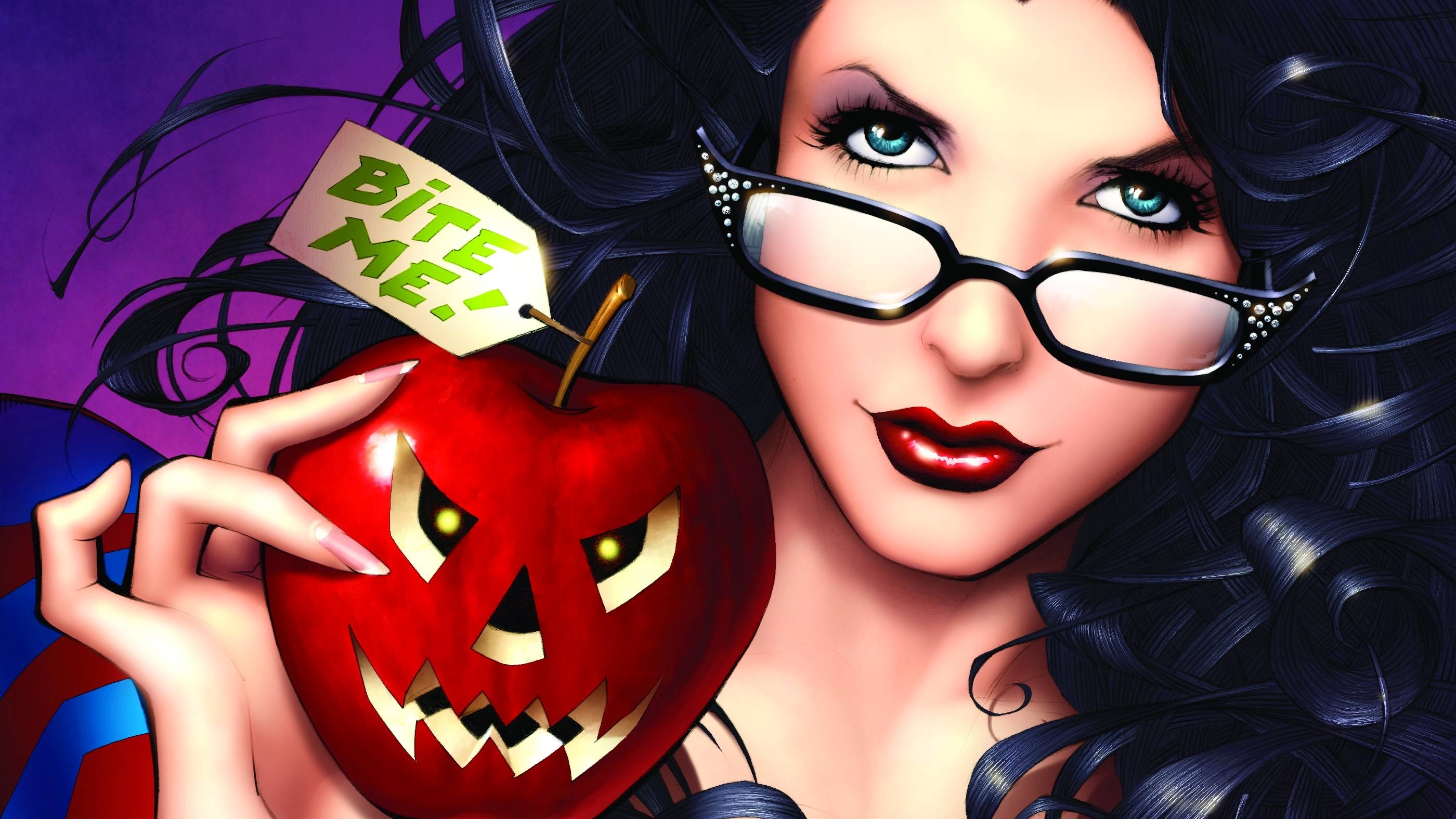 comics, grimm fairy tales, apple, halloween, holiday, jack o' lantern, snow white
