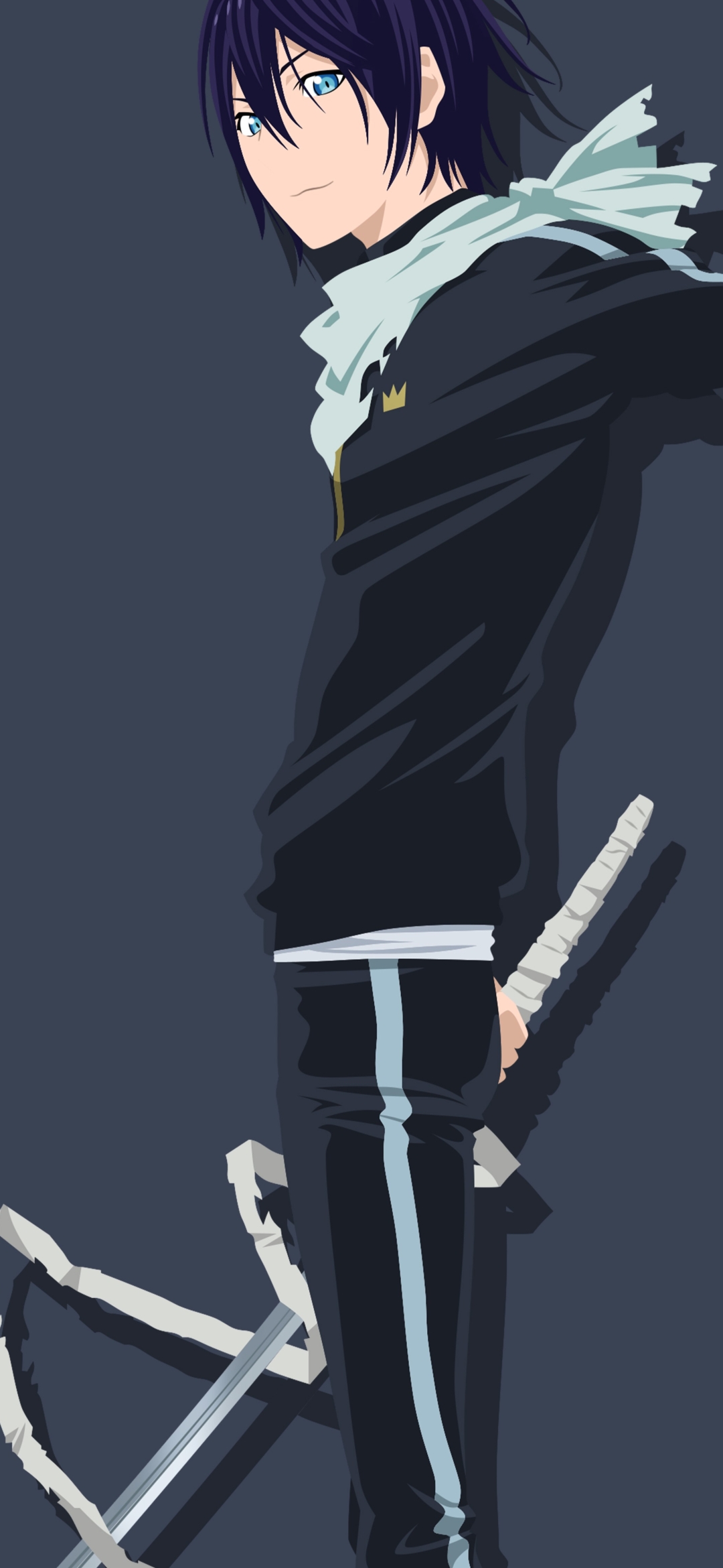 Handy-Wallpaper Blaue Augen, Lila Haare, Animes, Noragami, Yato (Noragami) kostenlos herunterladen.