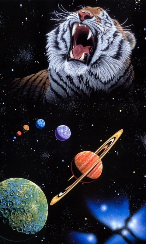 Handy-Wallpaper Tiere, Katzen, Tiger, Planet kostenlos herunterladen.