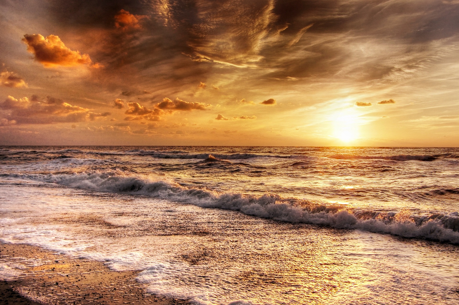 Laden Sie das Strand, Horizont, Ozean, Sonnenuntergang, Erde/natur-Bild kostenlos auf Ihren PC-Desktop herunter