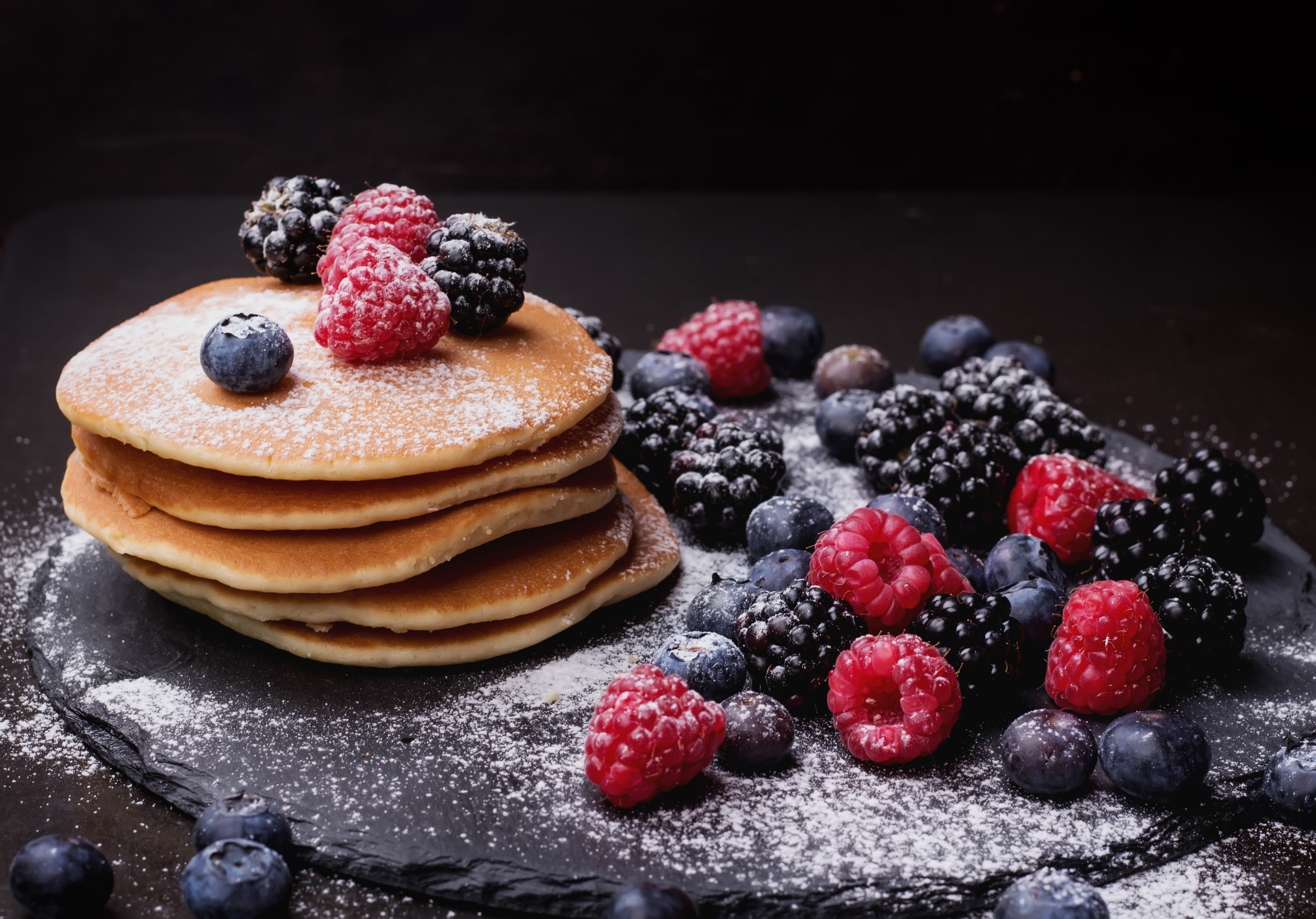 blueberry, blackberry, food, pancake, berry, breakfast, fruit, raspberry