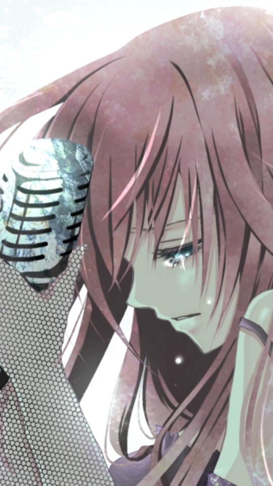 Download mobile wallpaper Music, Anime, Vocaloid, Microphone, Pink Hair, Long Hair, Luka Megurine for free.