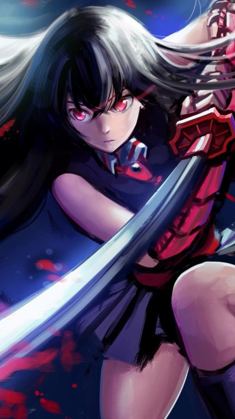 Handy-Wallpaper Animes, Schwarzes Haar, Akame (Akame Ga Kill!), Akame Ga Kill: Schwerter Der Assassinen kostenlos herunterladen.