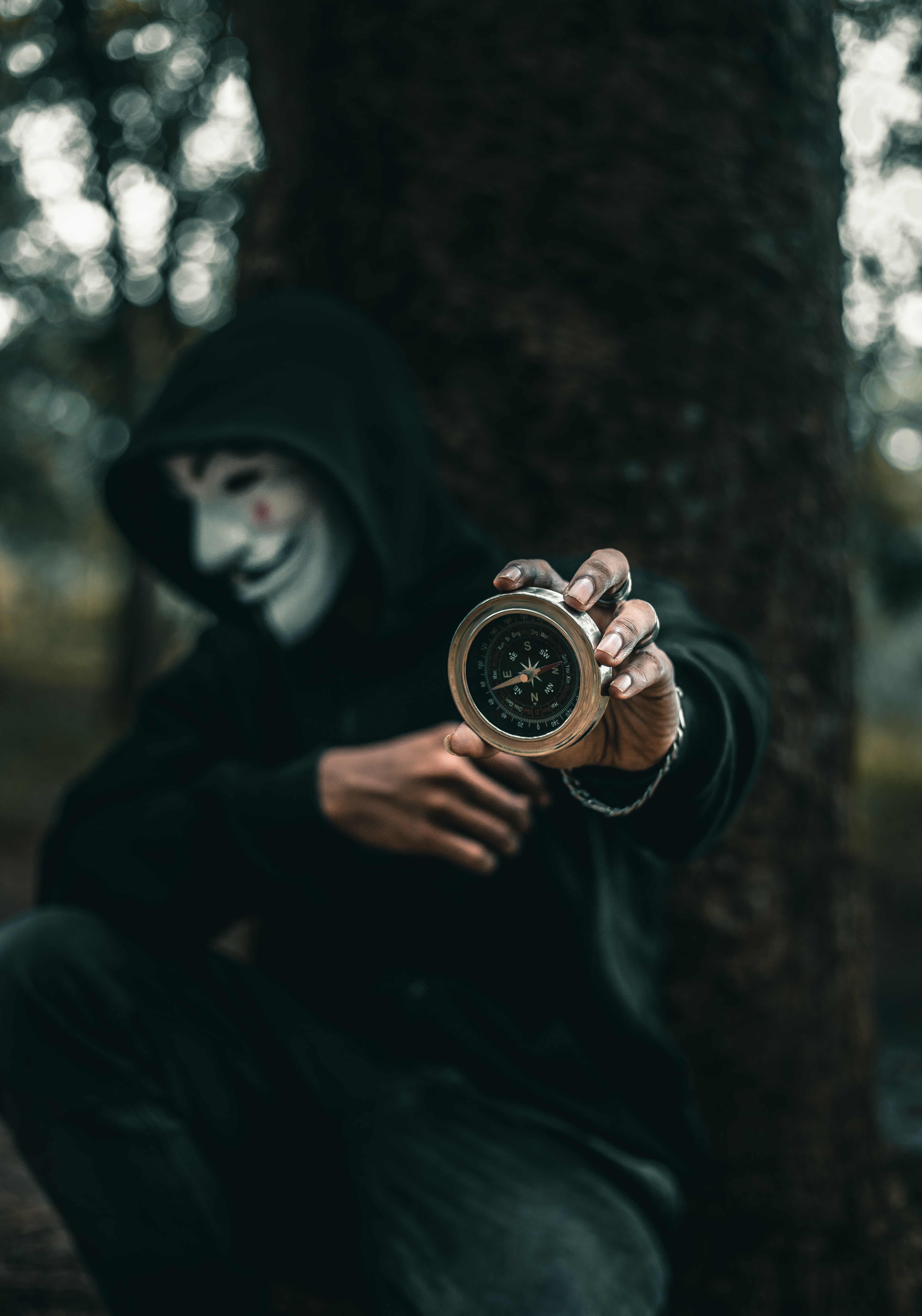 1920x1080 Background anonymous, miscellanea, miscellaneous, mask, human, person, hood, compass