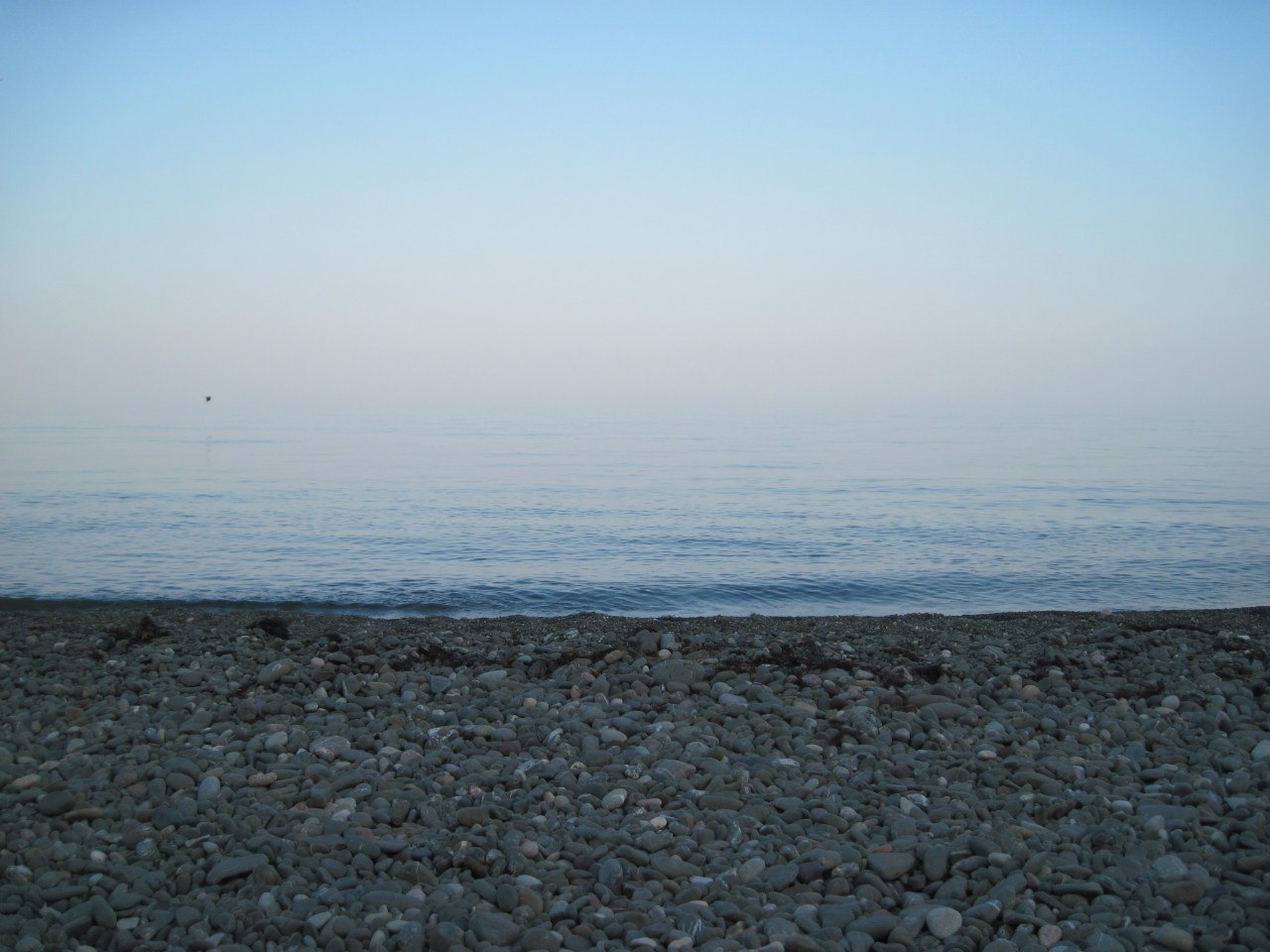 pebble, landscape, sea, beach, blue 4K