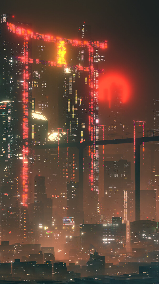 Download mobile wallpaper City, Sci Fi, Cyberpunk Cityscape for free.