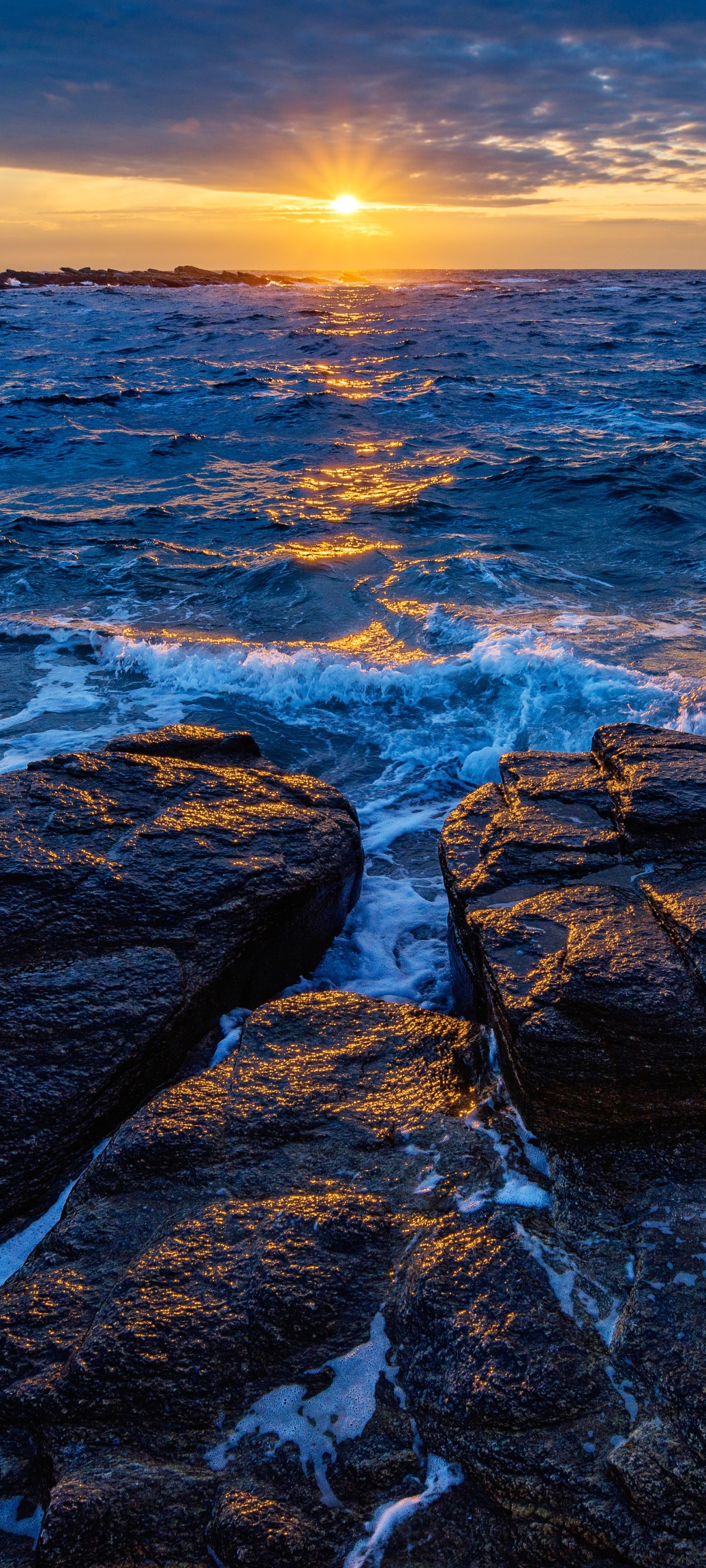 Descarga gratuita de fondo de pantalla para móvil de Amanecer, Horizonte, Océano, Tierra/naturaleza.