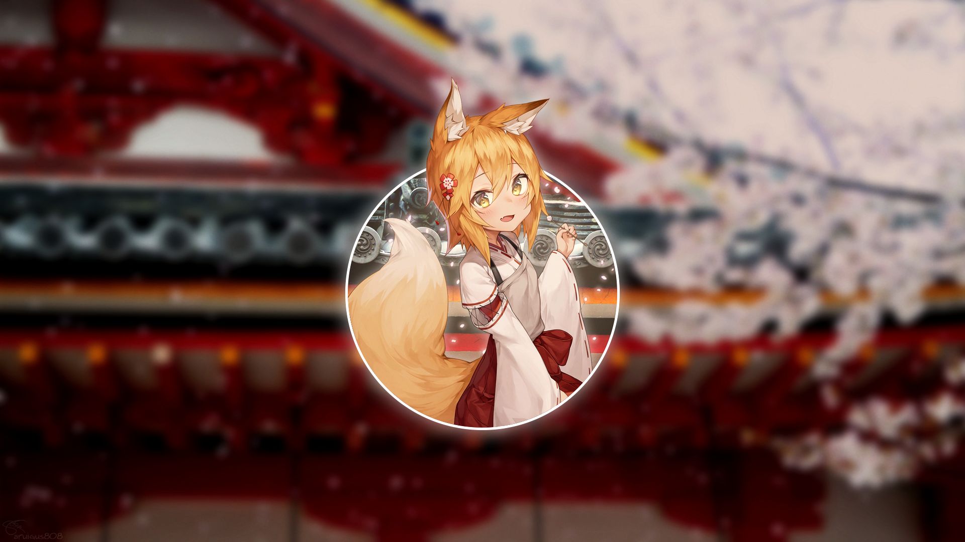 955752 descargar fondo de pantalla senko san (el zorro servicial senko san), animado, sewayaki kitsune no senko san, orejas de animales, rubia, ojos amarillos: protectores de pantalla e imágenes gratis