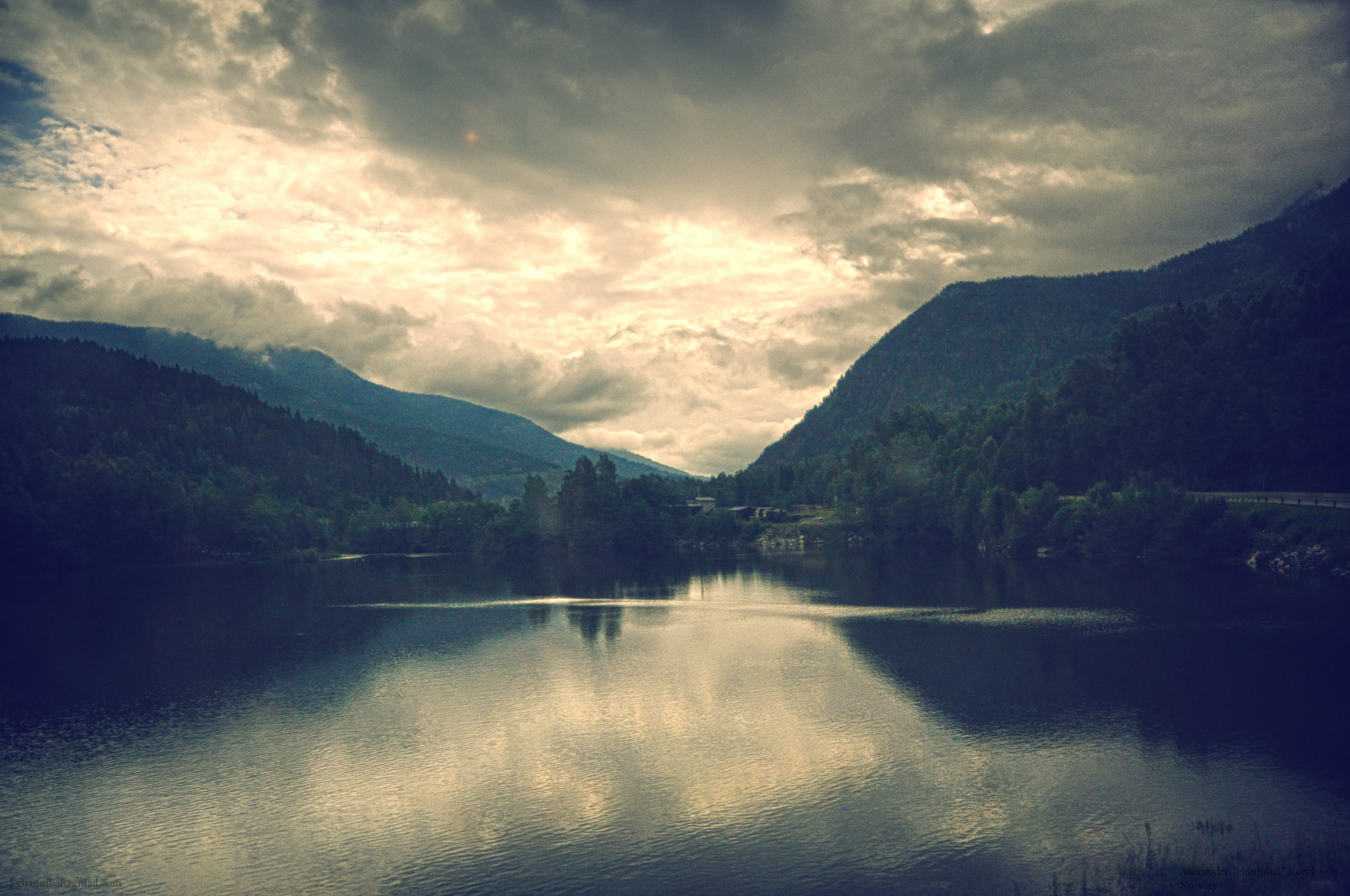 nature, sky, mountains, lake, silence, emptiness, void, grayness, greyness