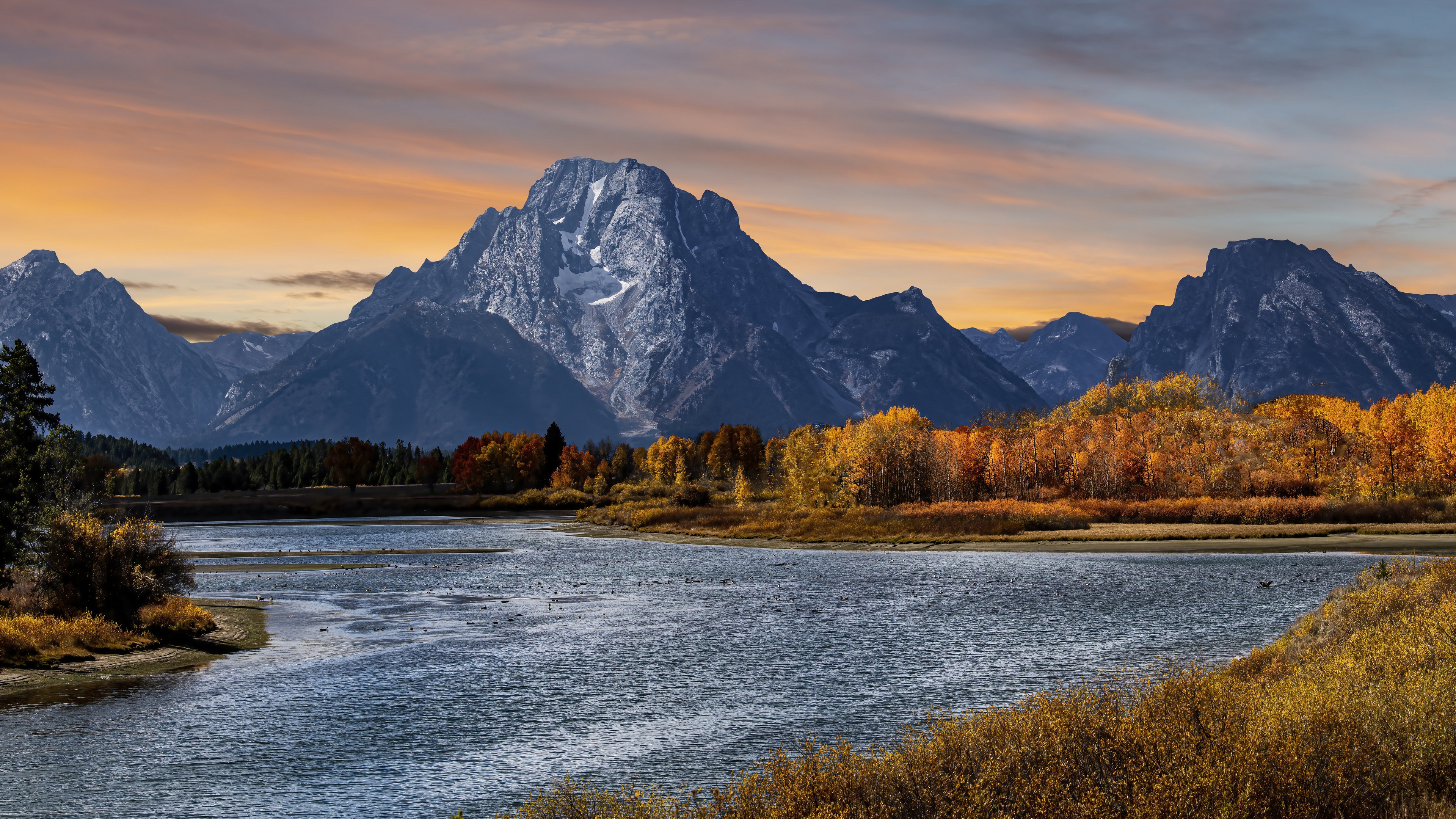 Handy-Wallpaper Herbst, Fluss, Gebirge, Berge, Erde/natur kostenlos herunterladen.