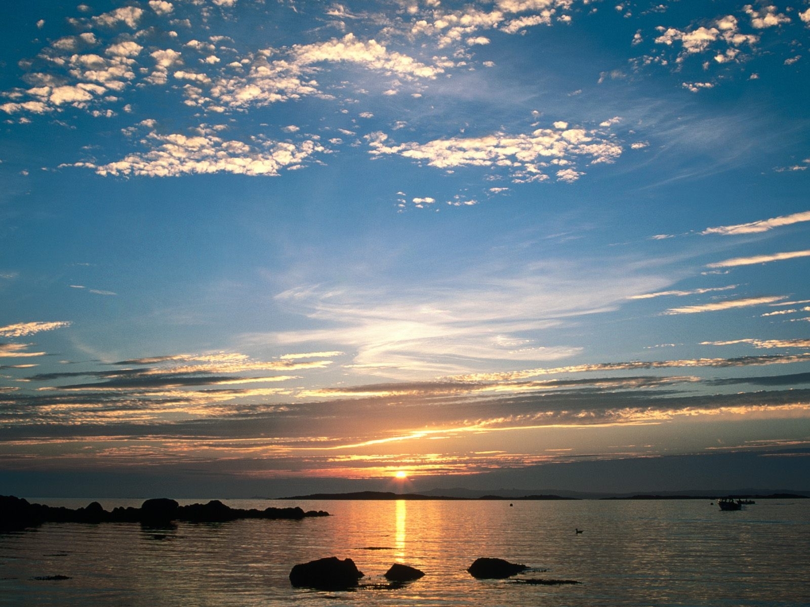 dawn, landscape, sky, sea, clouds cellphone