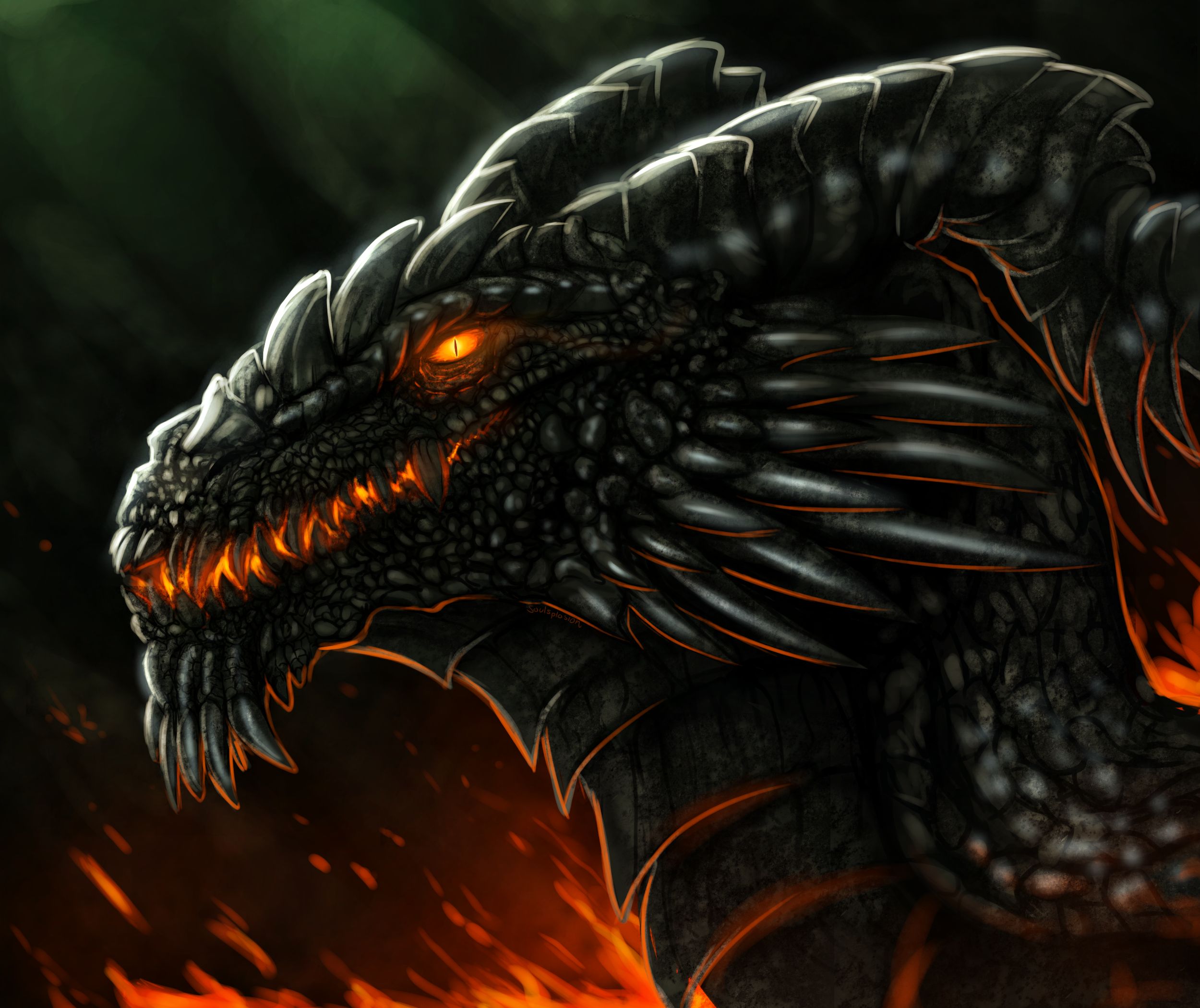 Download mobile wallpaper Fantasy, Fire, Dragon for free.