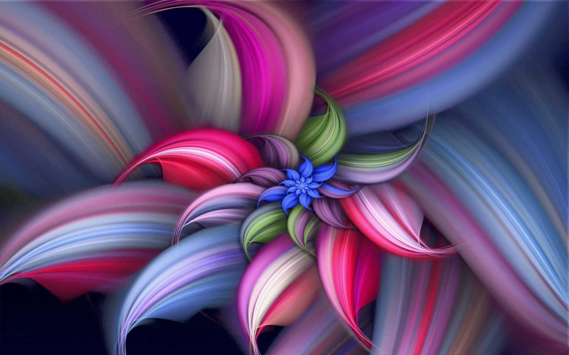 rotation, form, abstract, flower, brush