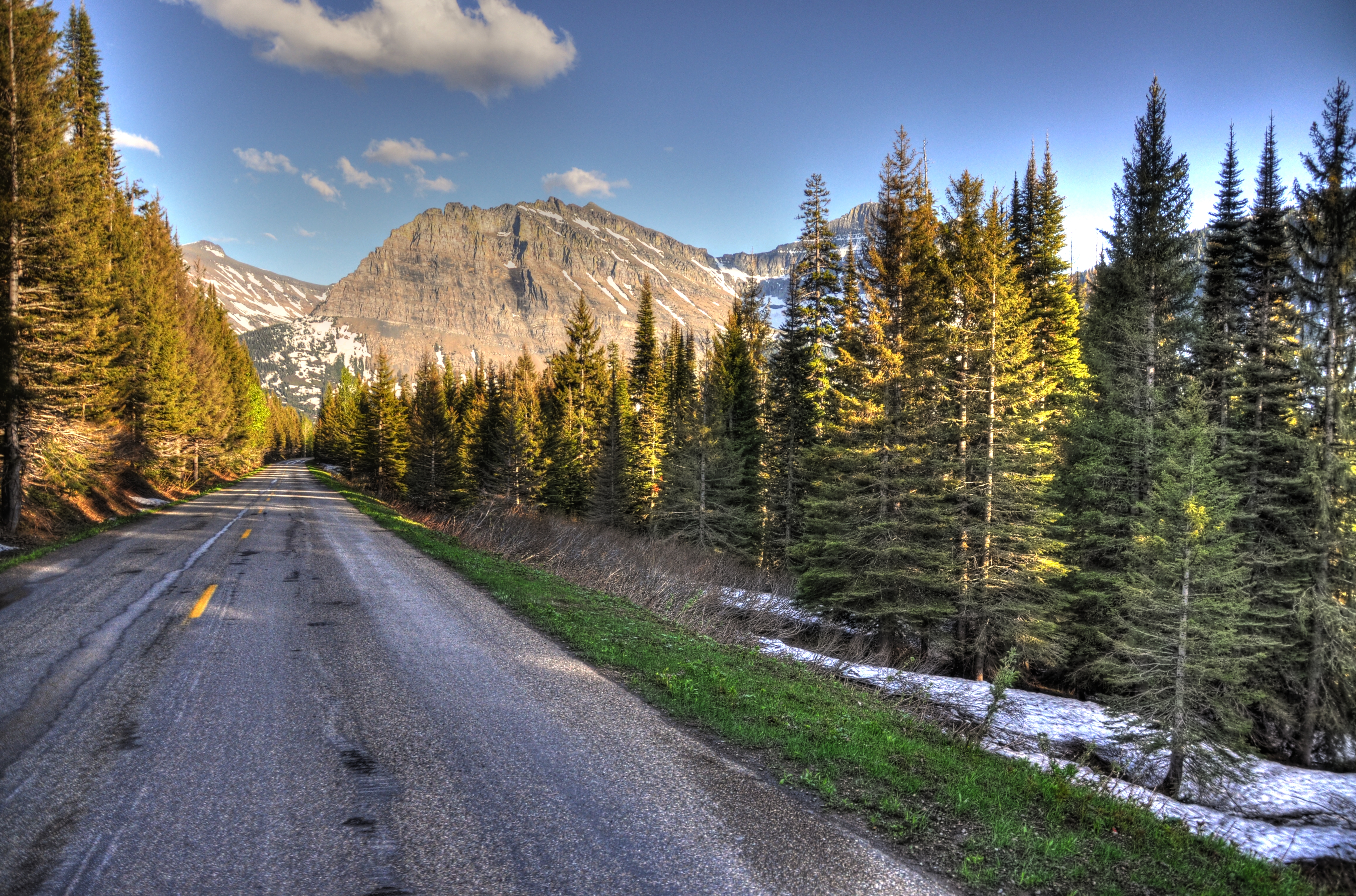 nature, trees, mountains, road, markup, dahl, distance