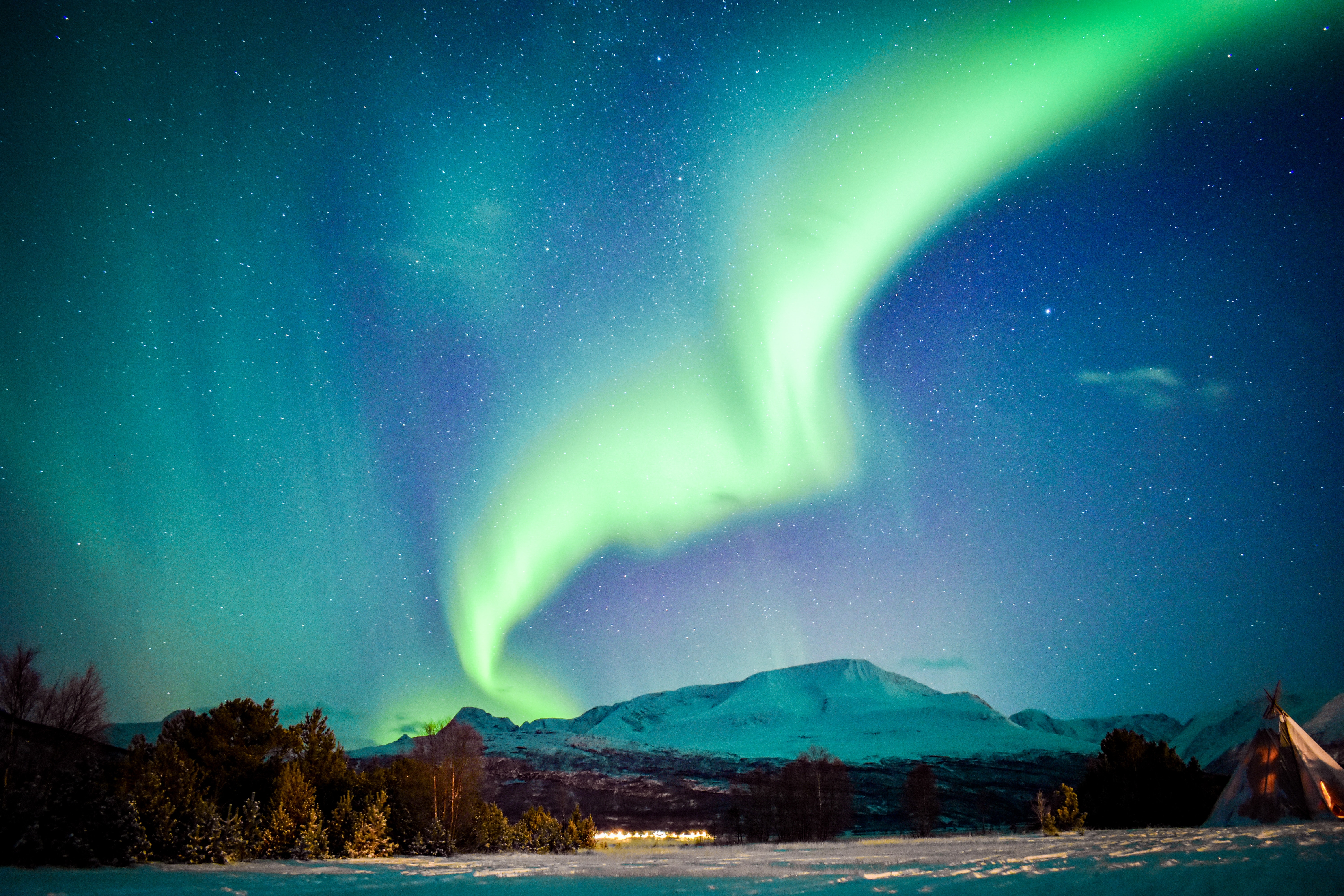 northern lights, nature, aurora, mountains, winter, night, aurora borealis