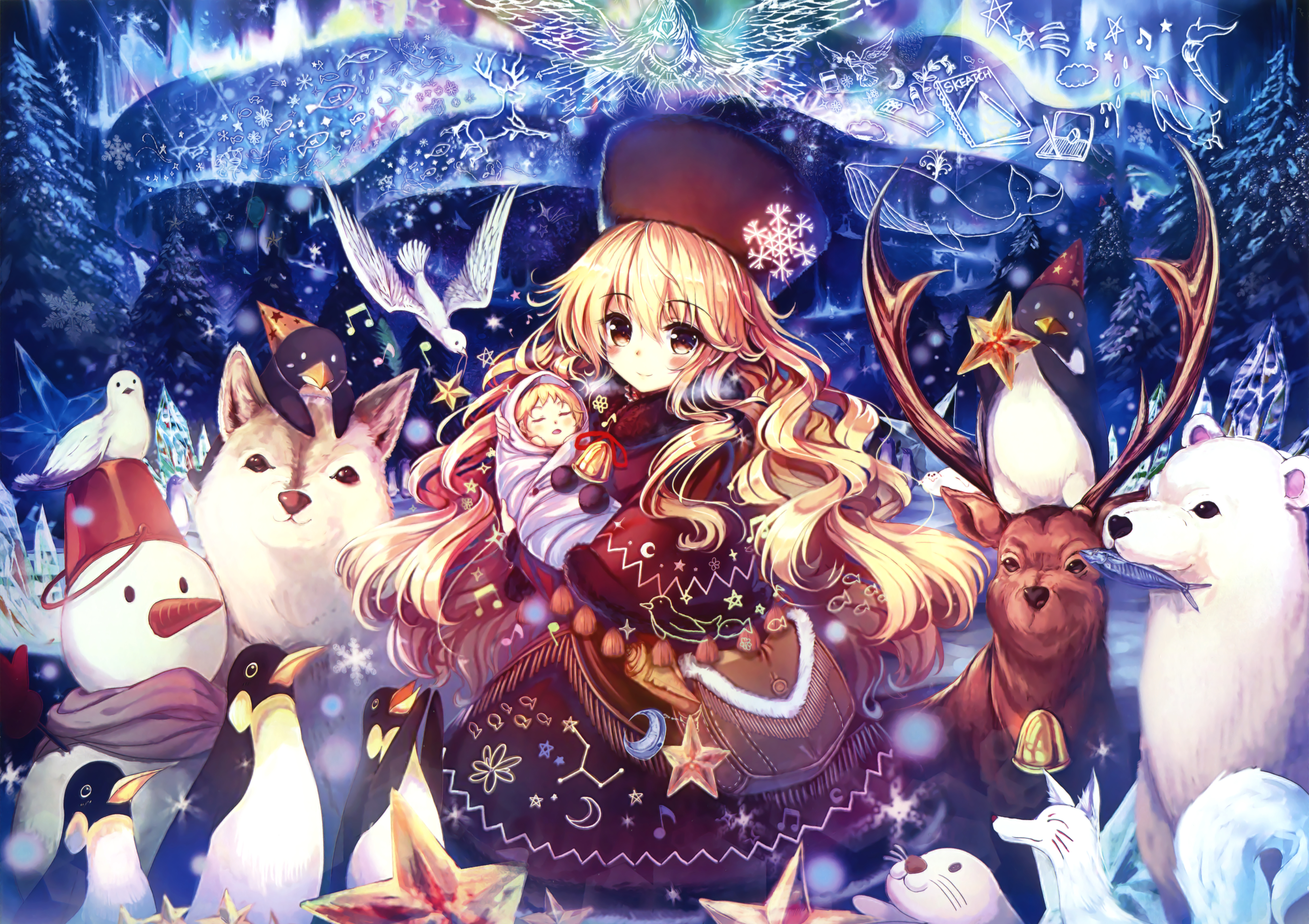 Download mobile wallpaper Anime, Christmas, Original for free.