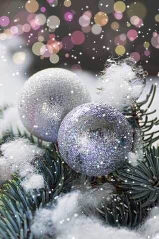 Download mobile wallpaper Christmas, Holiday, Bokeh, Christmas Ornaments, Bauble for free.