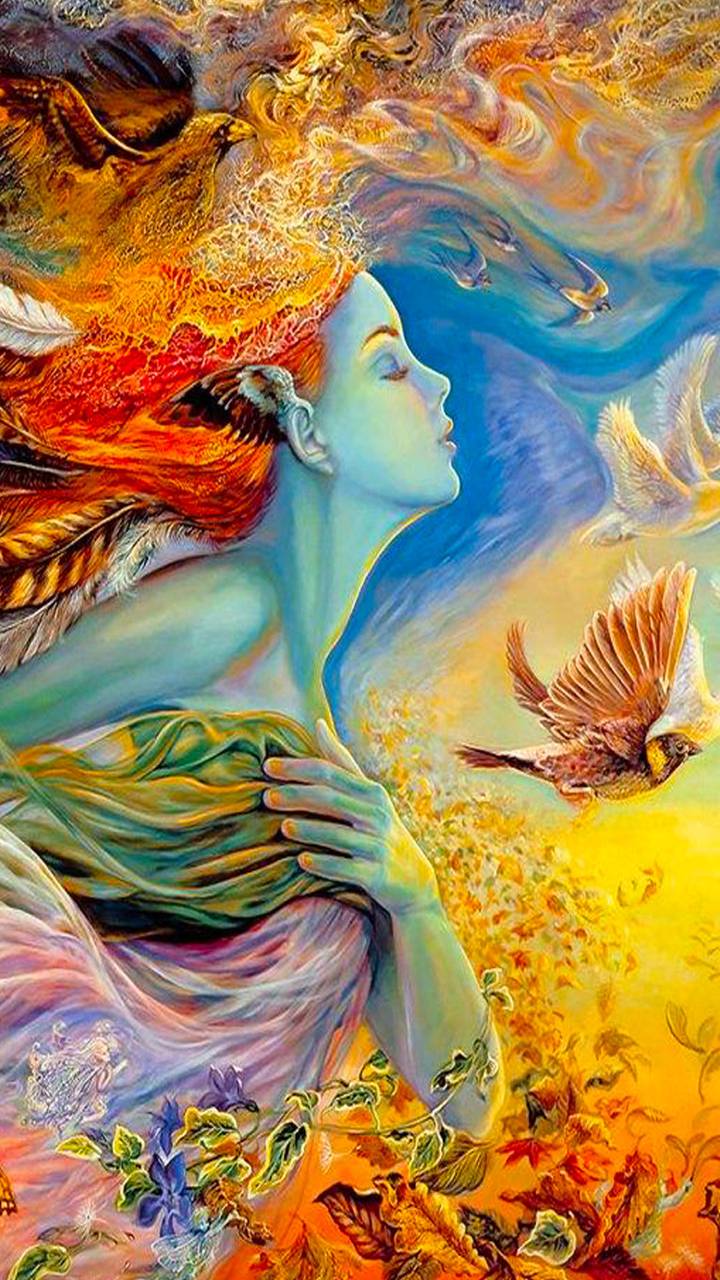Download mobile wallpaper Fantasy, Colorful, Painting, Mystical, Women for free.
