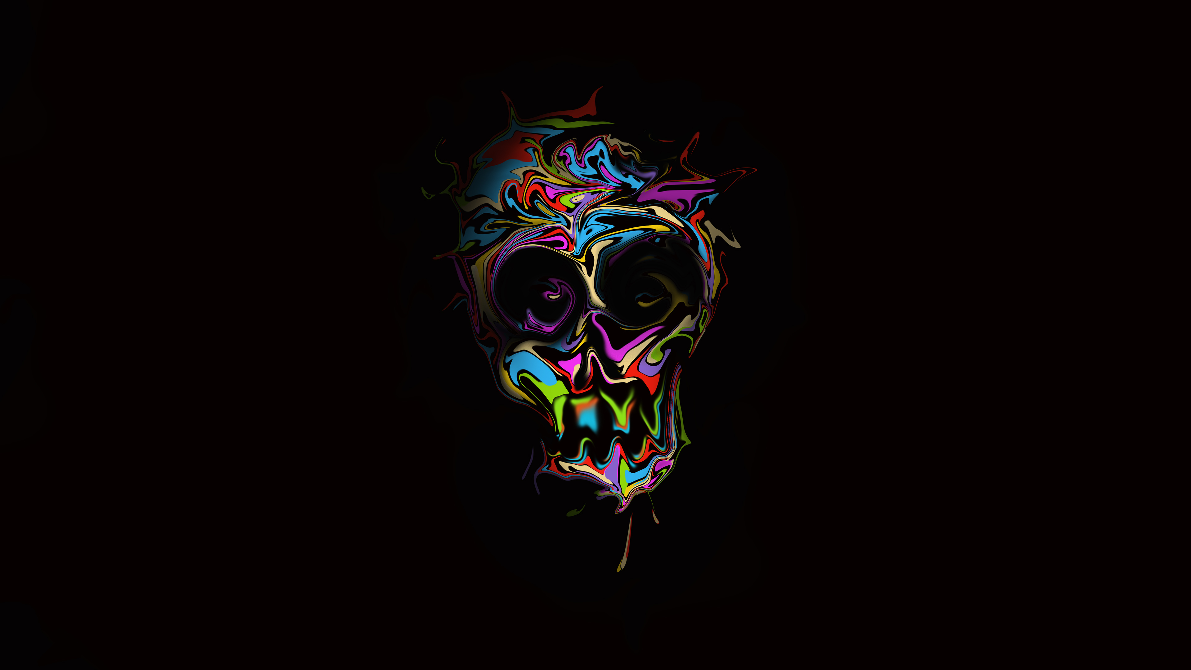 Download mobile wallpaper Colorful, Skull, Dark for free.