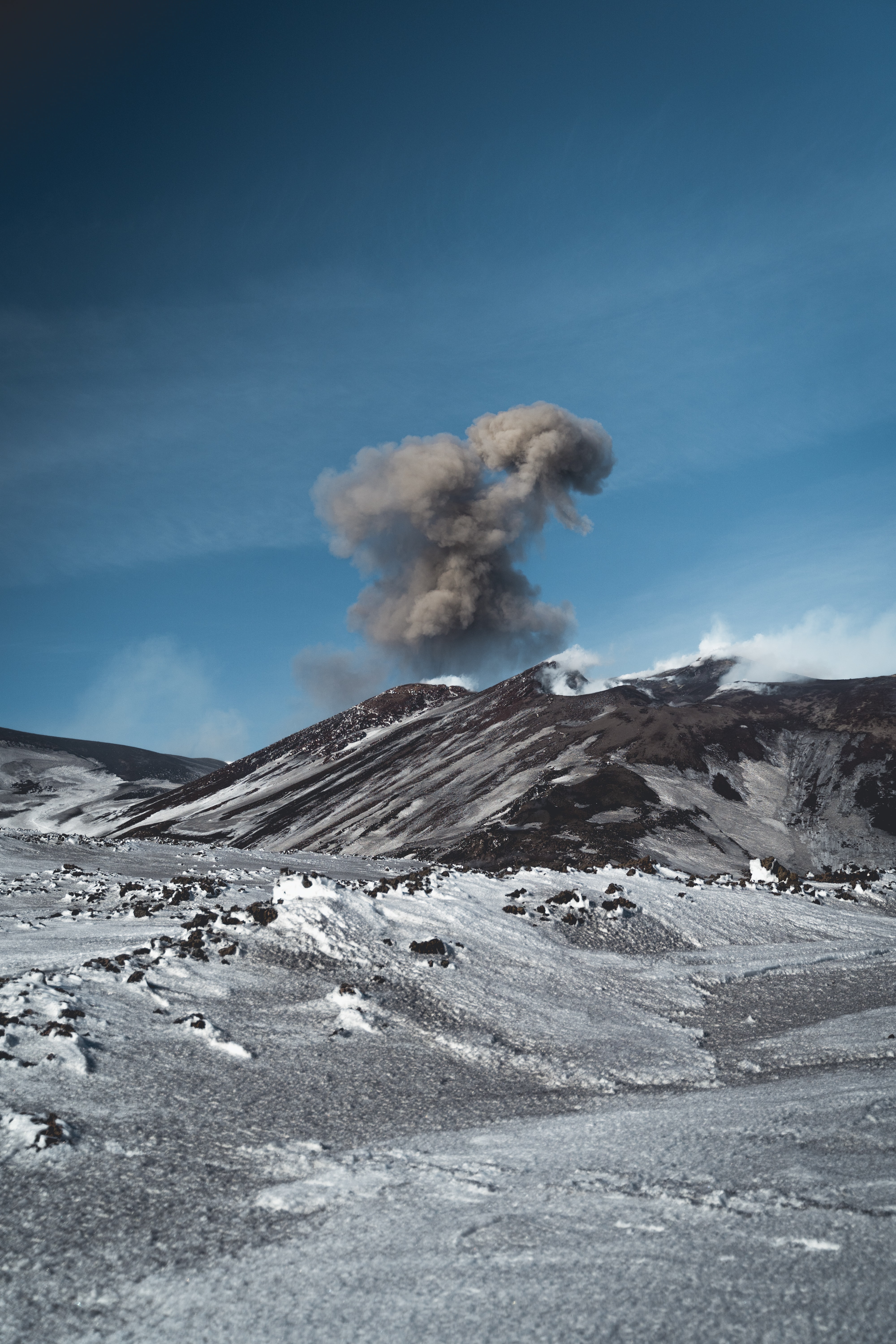 nature, mountain, cloud, volcano, ash