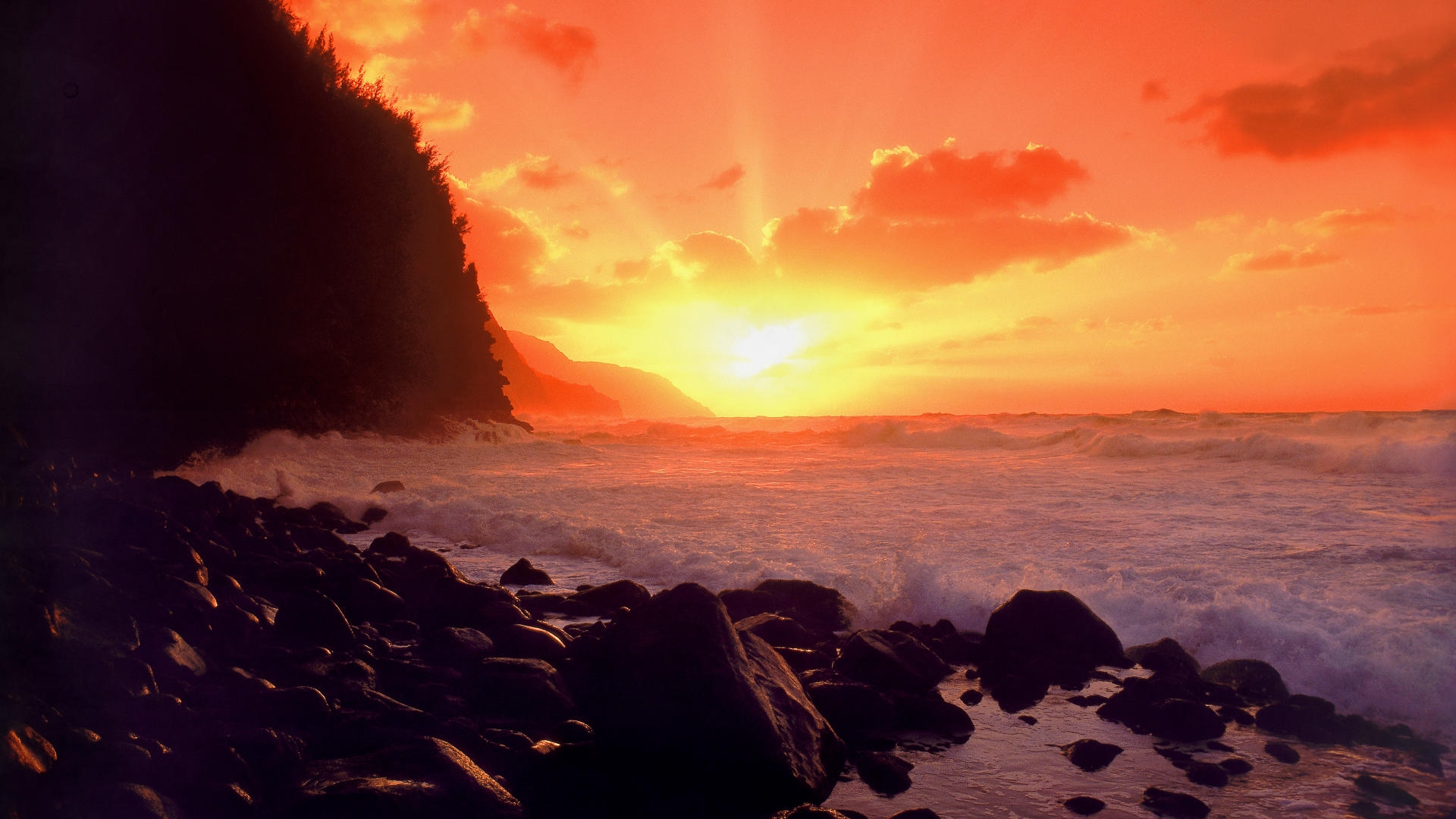 Download mobile wallpaper Sunset, Sea, Sun, Horizon, Ocean, Earth, Cloud, Sunbeam for free.