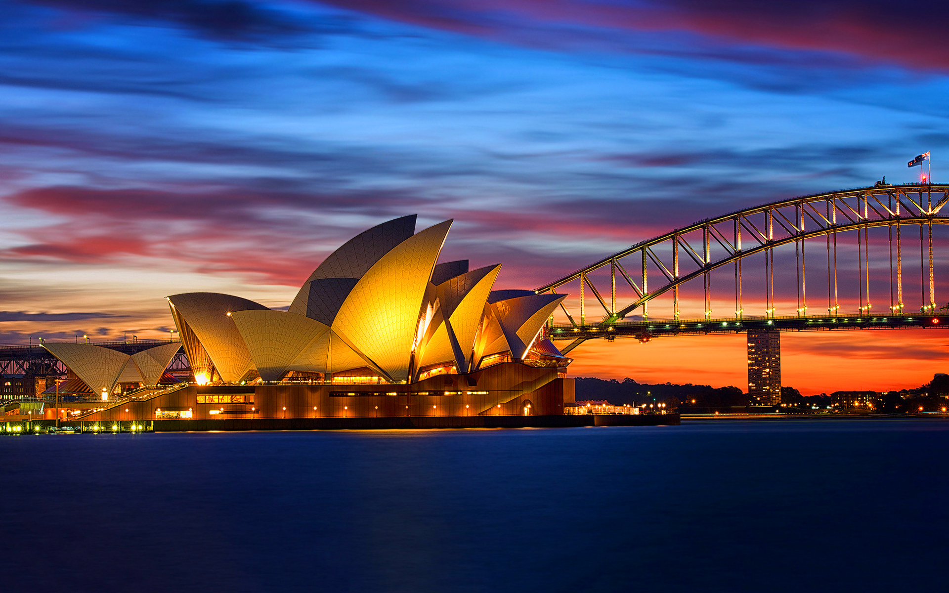 PCデスクトップに橋, シドニーオペラハウス, マンメイド, シドニー・ハーバー画像を無料でダウンロード