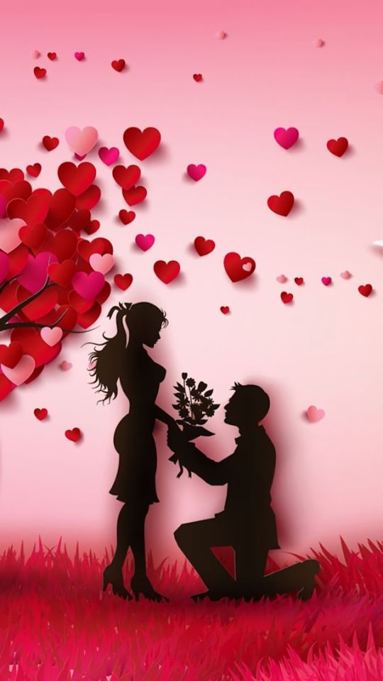 Скачати мобільні шпалери День Святого Валентина, Пара, Дерево, Свято, Кохання, Серце безкоштовно.