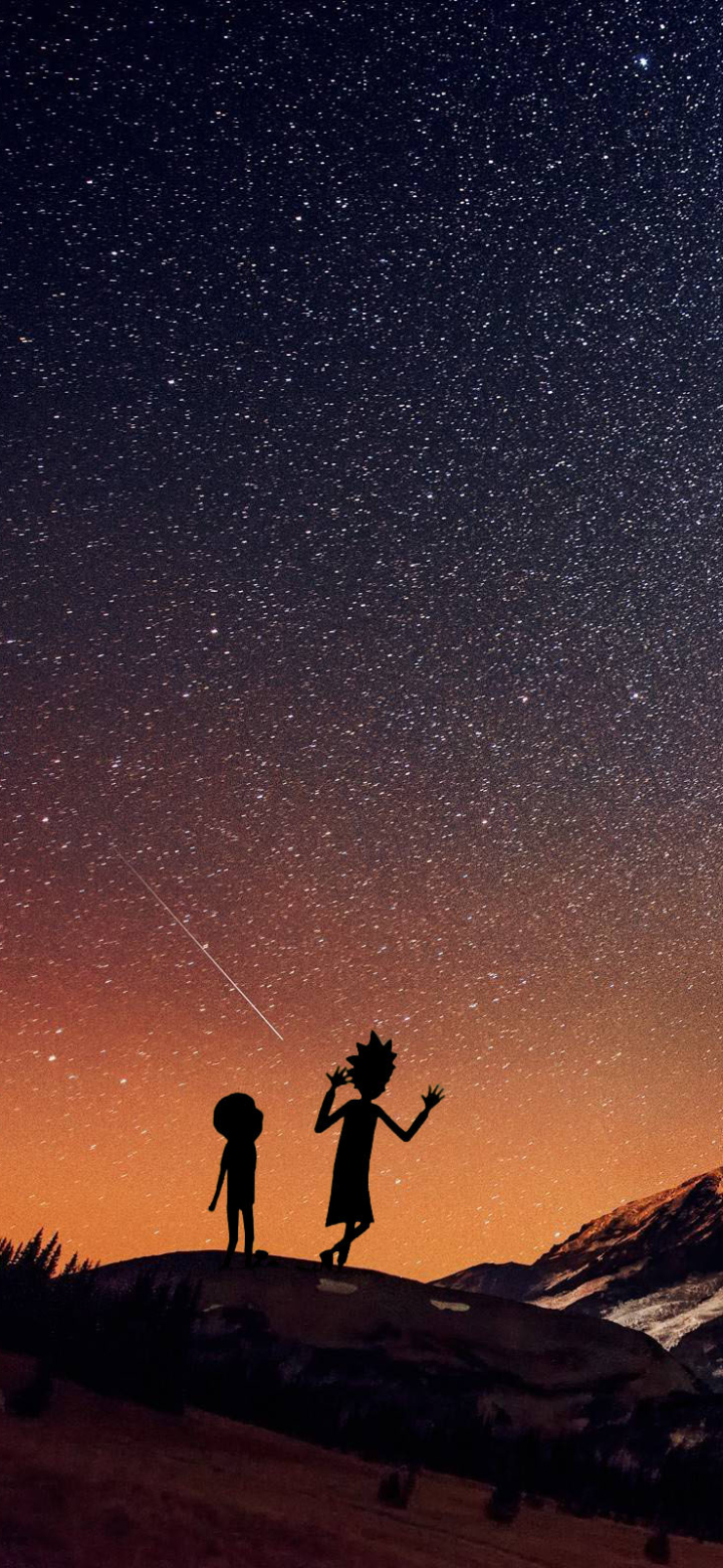 Download mobile wallpaper Landscape, Stars, Tv Show, Rick Sanchez, Morty Smith, Rick And Morty for free.