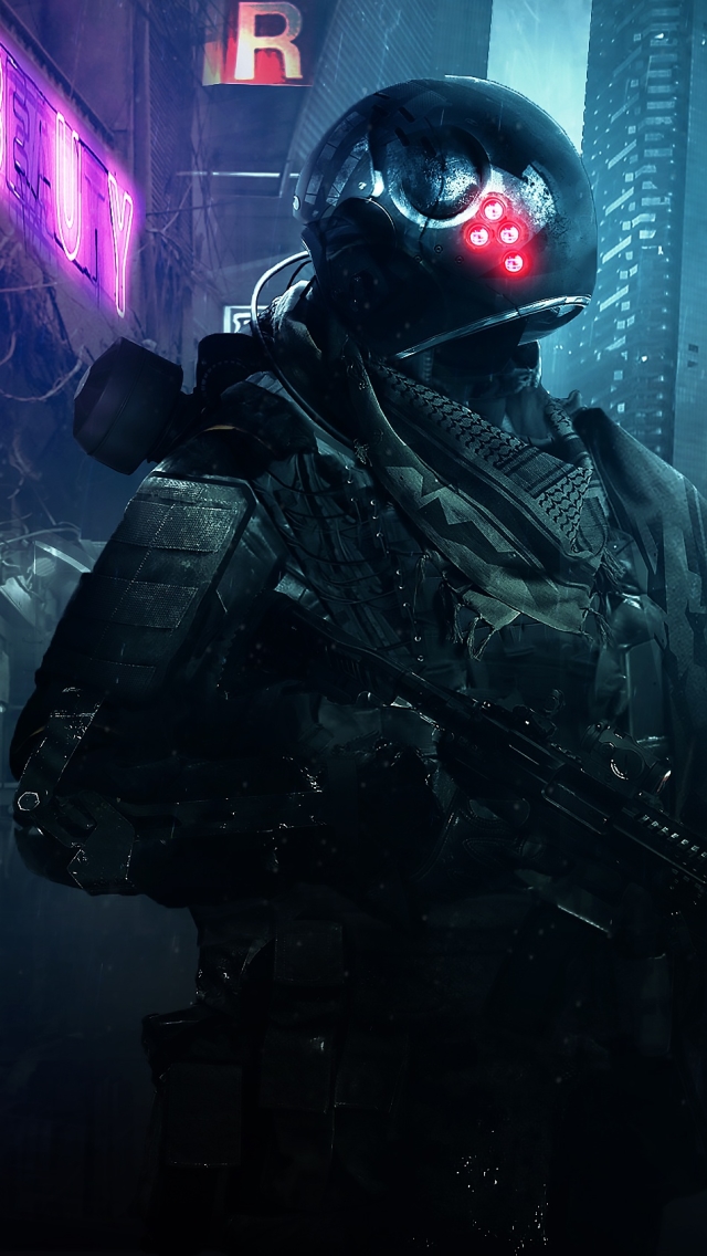 Download mobile wallpaper Weapon, City, Warrior, Sci Fi, Soldier for free.