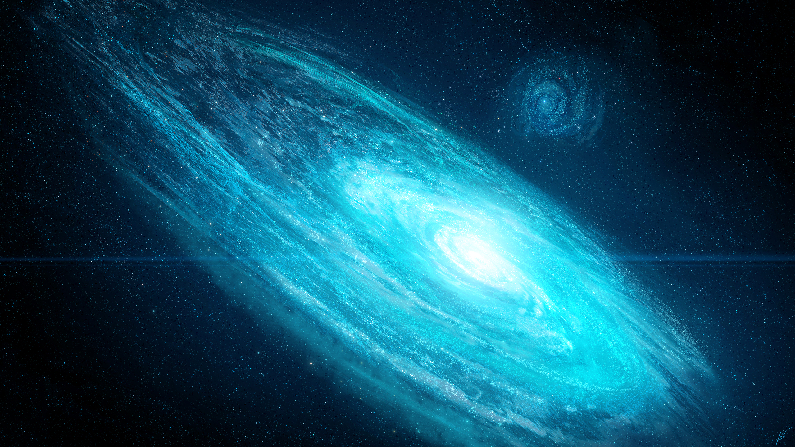 Скачать обои бесплатно Космос, Синий, Галактика, Научная Фантастика картинка на рабочий стол ПК