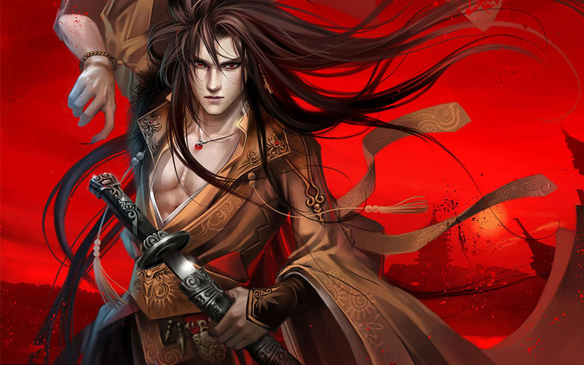Download mobile wallpaper Fantasy, Warrior, Chinese, Sword for free.
