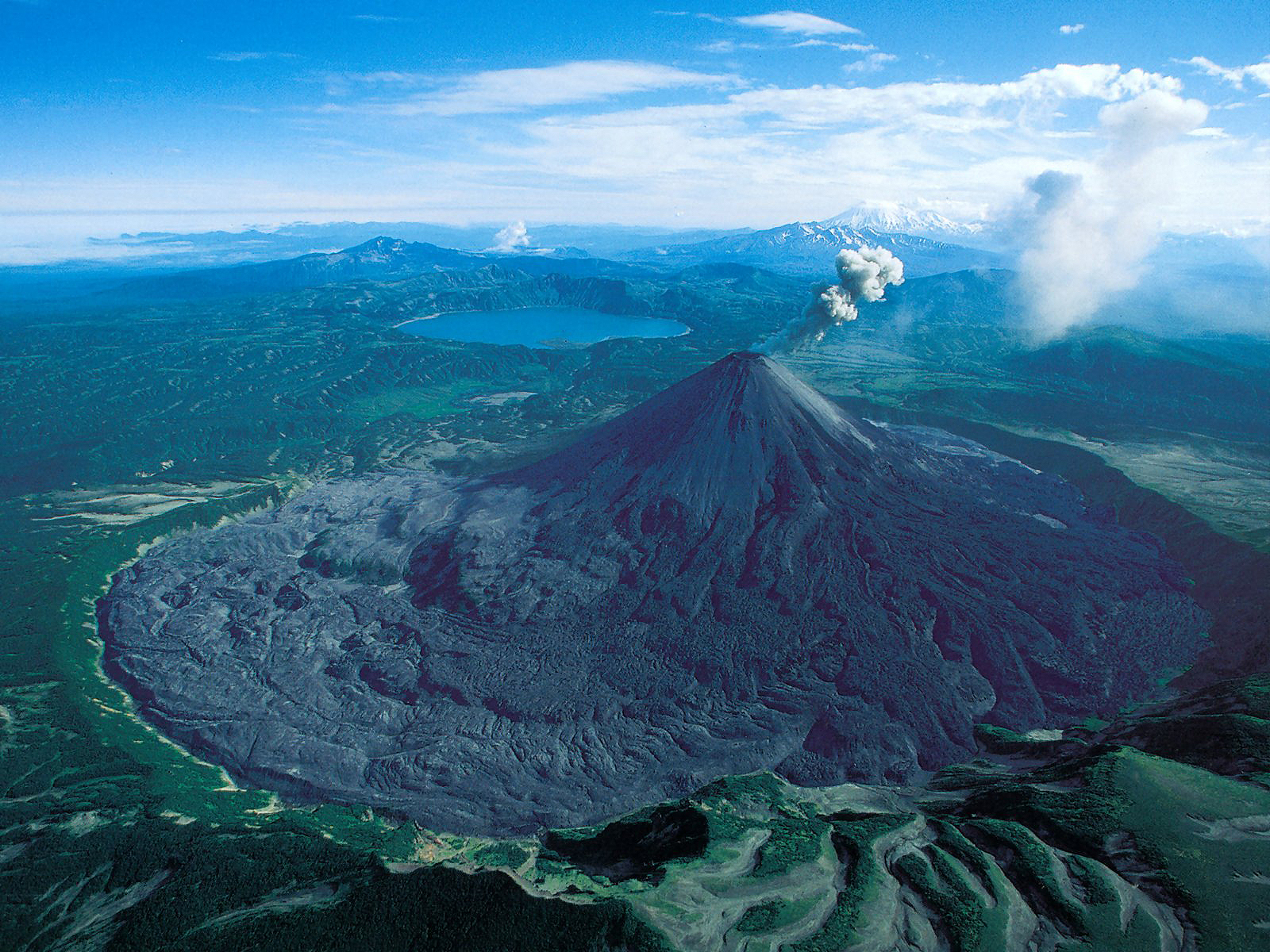 Free download wallpaper Landscape, Lake, Earth, Volcano on your PC desktop
